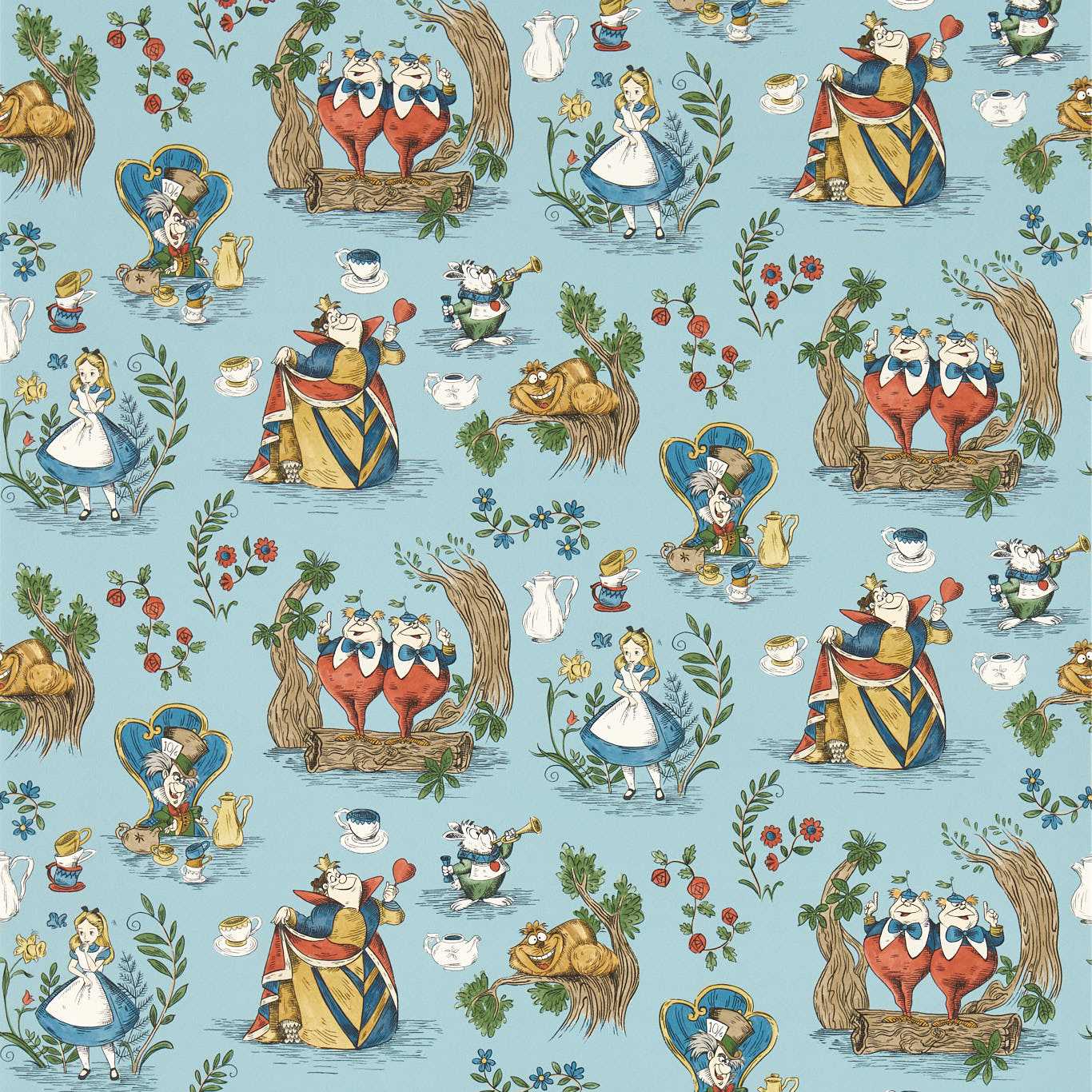 Alice in Wonderland Puddle Blue Wallpaper DDIW217286 by Sanderson
