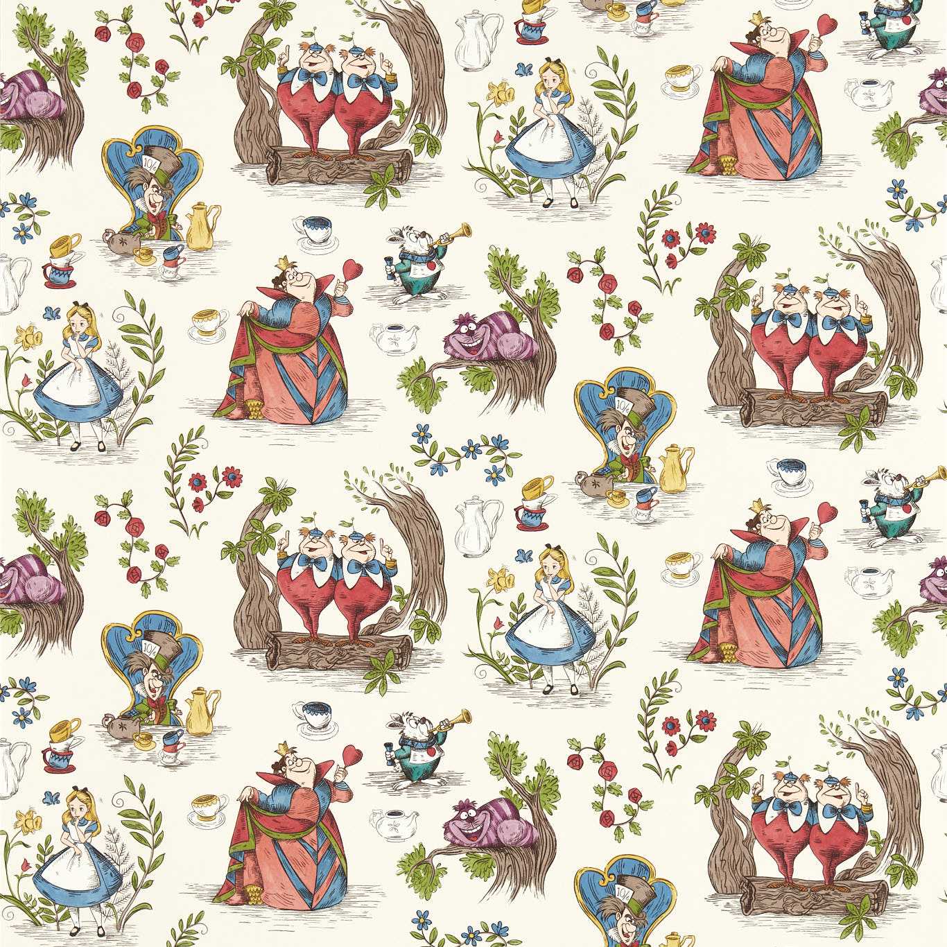 Alice in Wonderland Hundreds & Thousands Wallpaper DDIW217287 by Sanderson