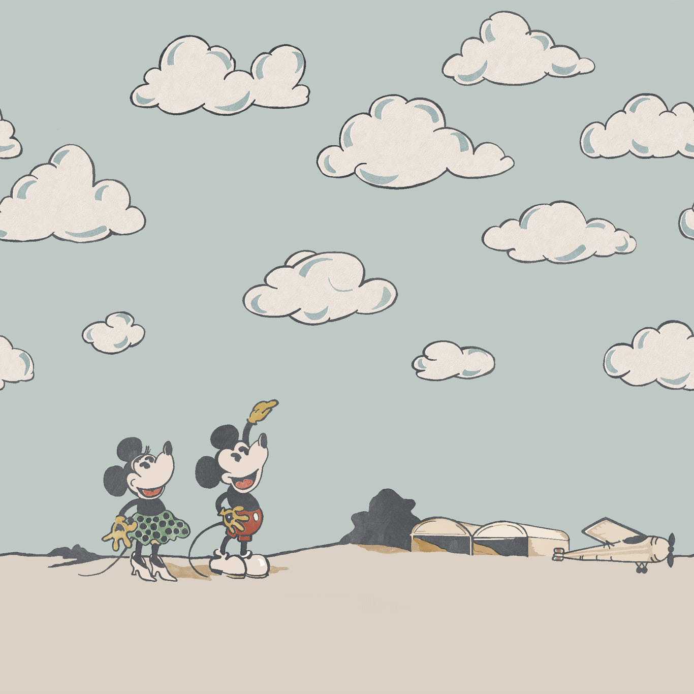 Mickey In the Clouds Sea Salt Wallpaper DDIW217292 by Sanderson