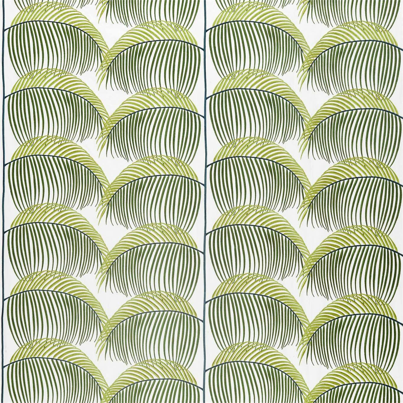 Manila Embroidery Lime Fabric By Sanderson