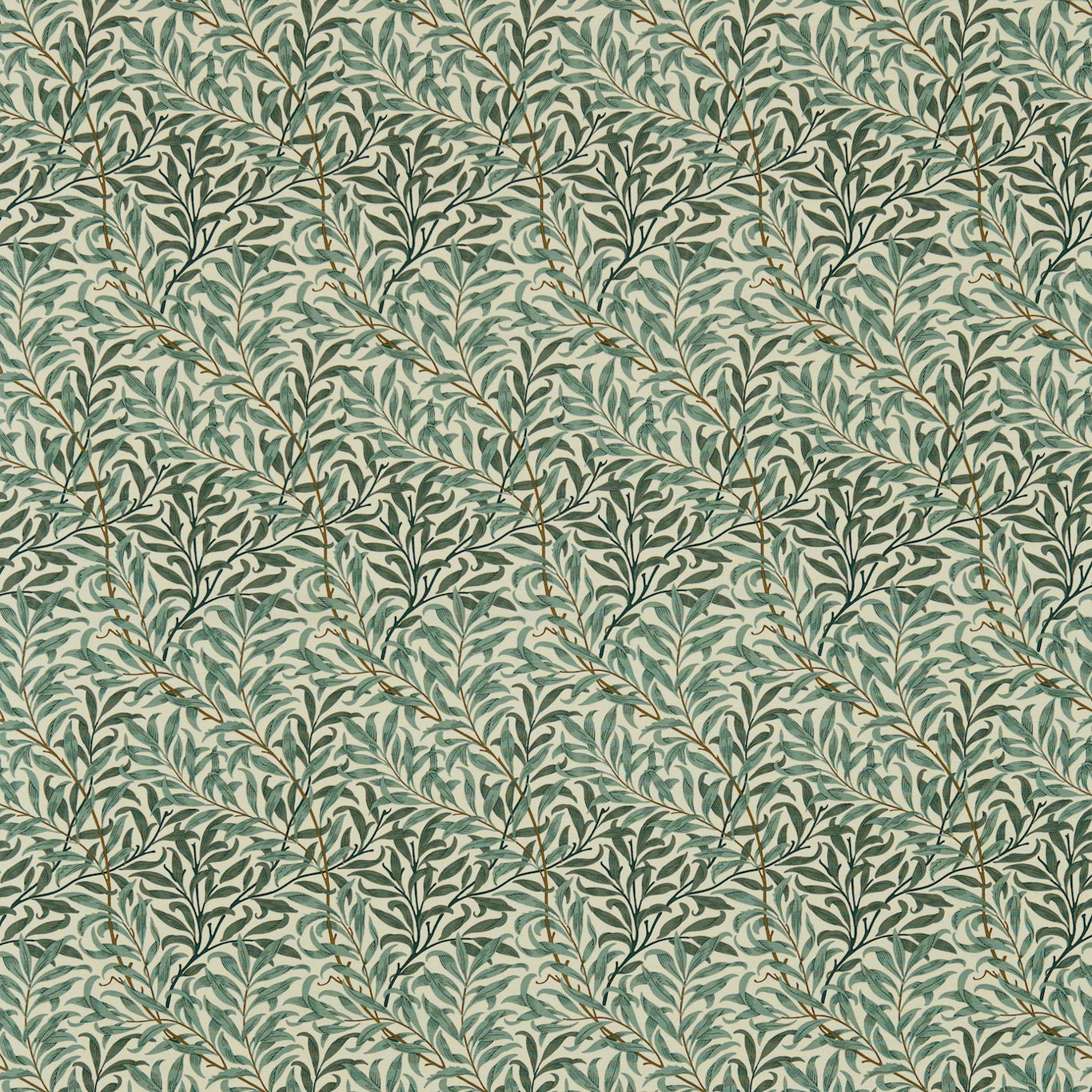 WILLOW BOUGHS CREAM/GREEN Fabric By Morris & Co