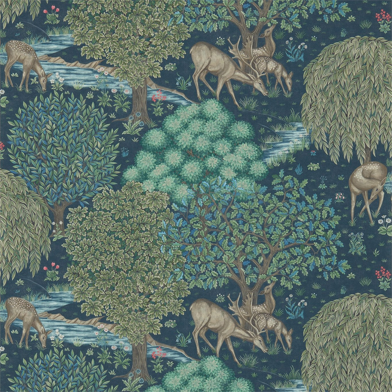 The Brook Wallpaper DM3W214887 by Morris & Co