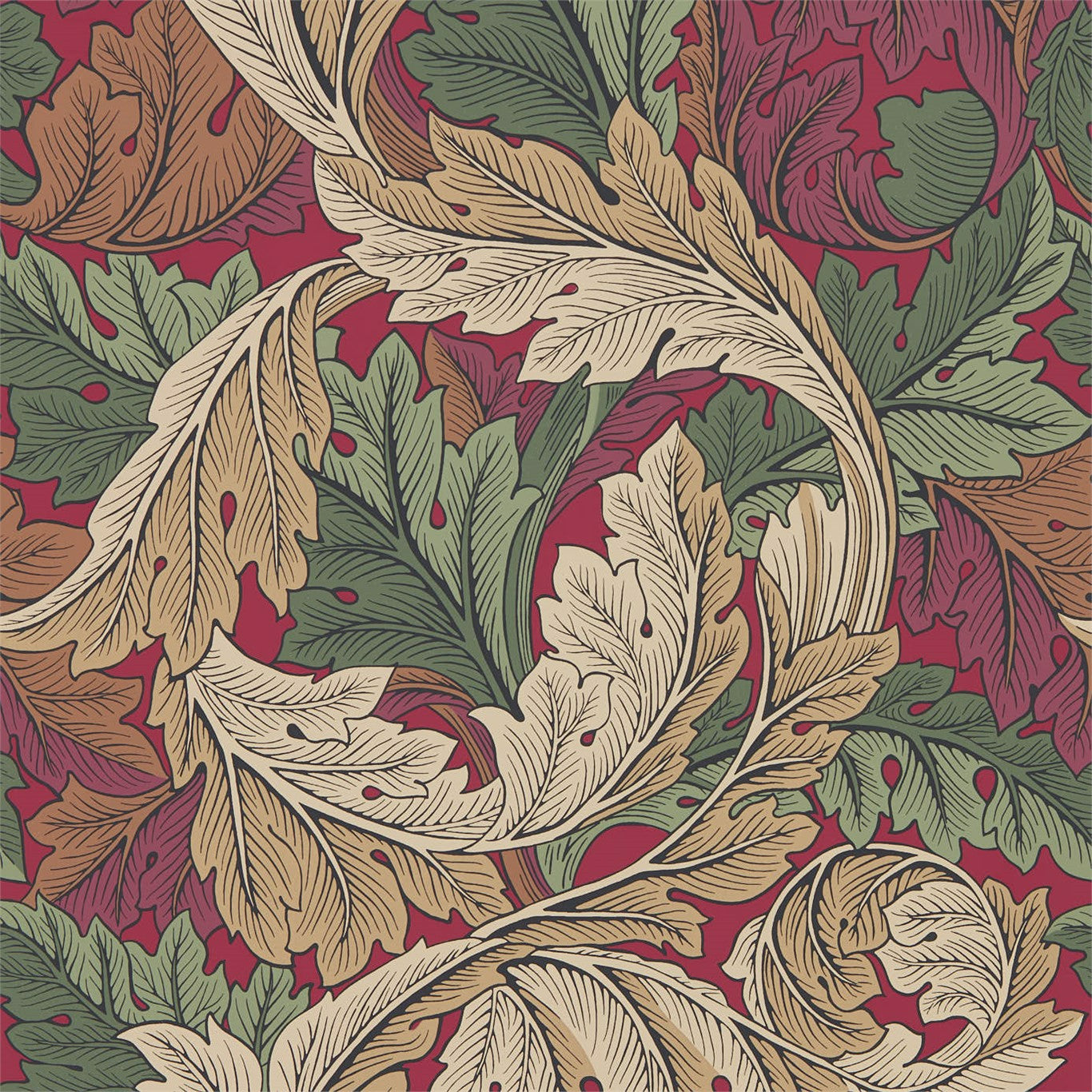 Acanthus Madder/Thyme Wallpaper DMA4216439 by Morris & Co