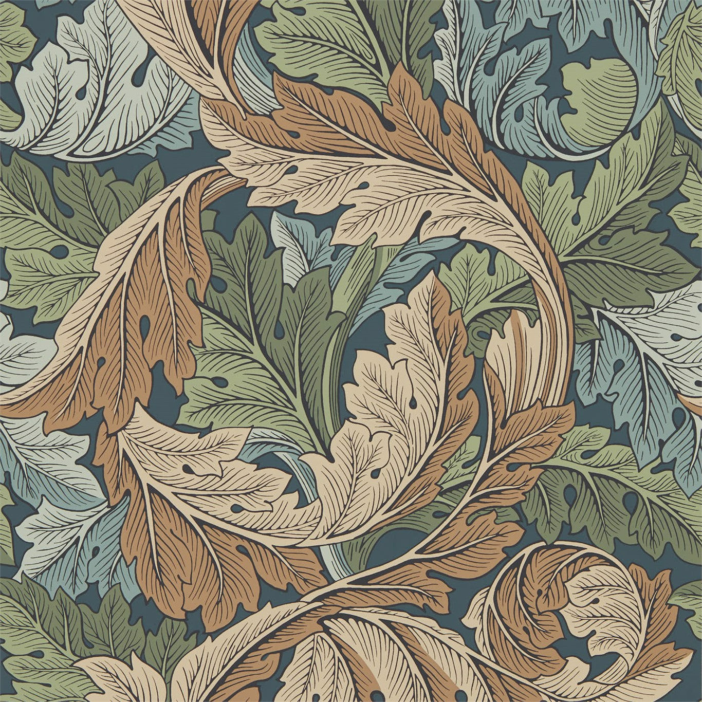 Acanthus Slate Blue/Thyme Wallpaper DMA4216440 by Morris & Co