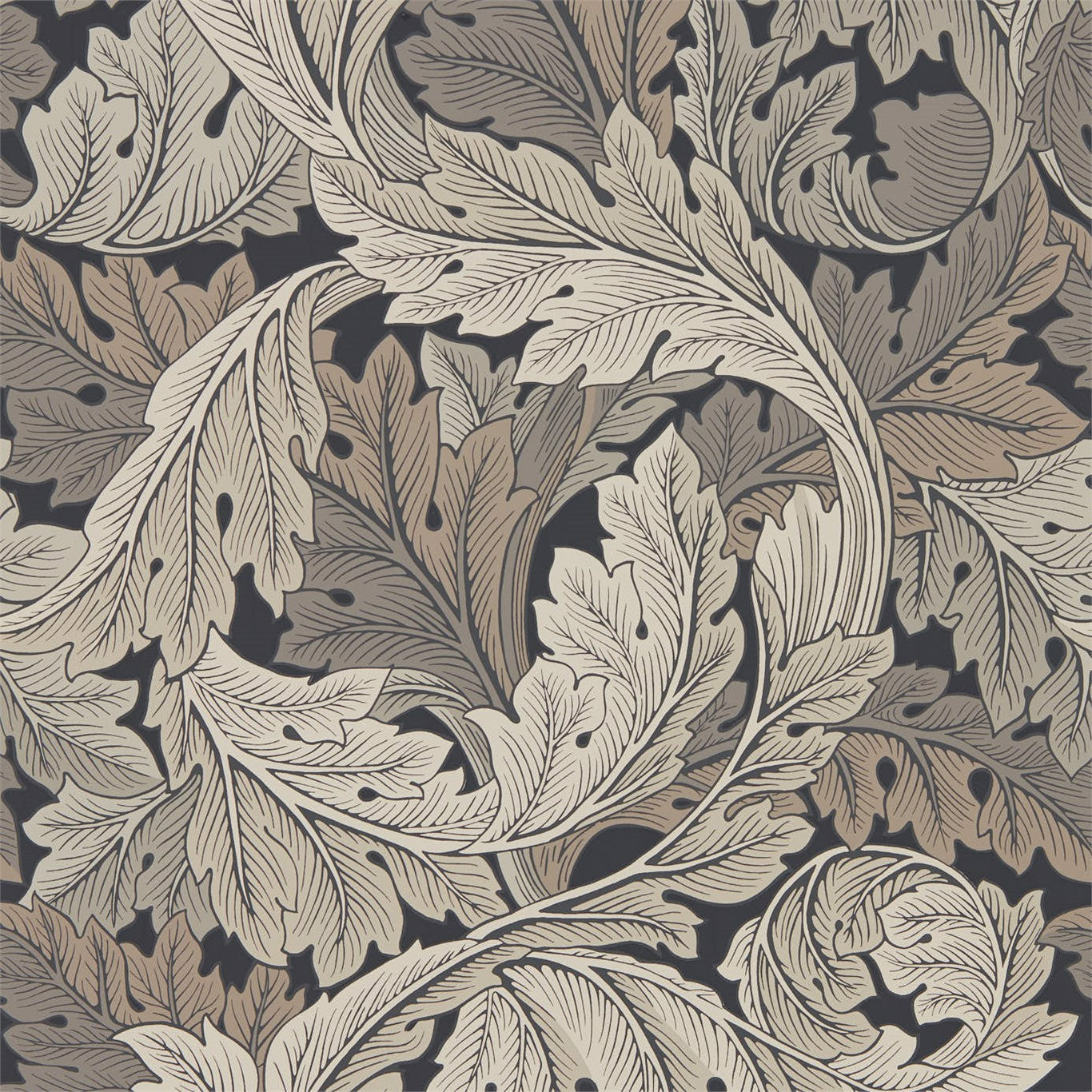 Acanthus Charcoal/Grey Wallpaper DMA4216442 by Morris & Co