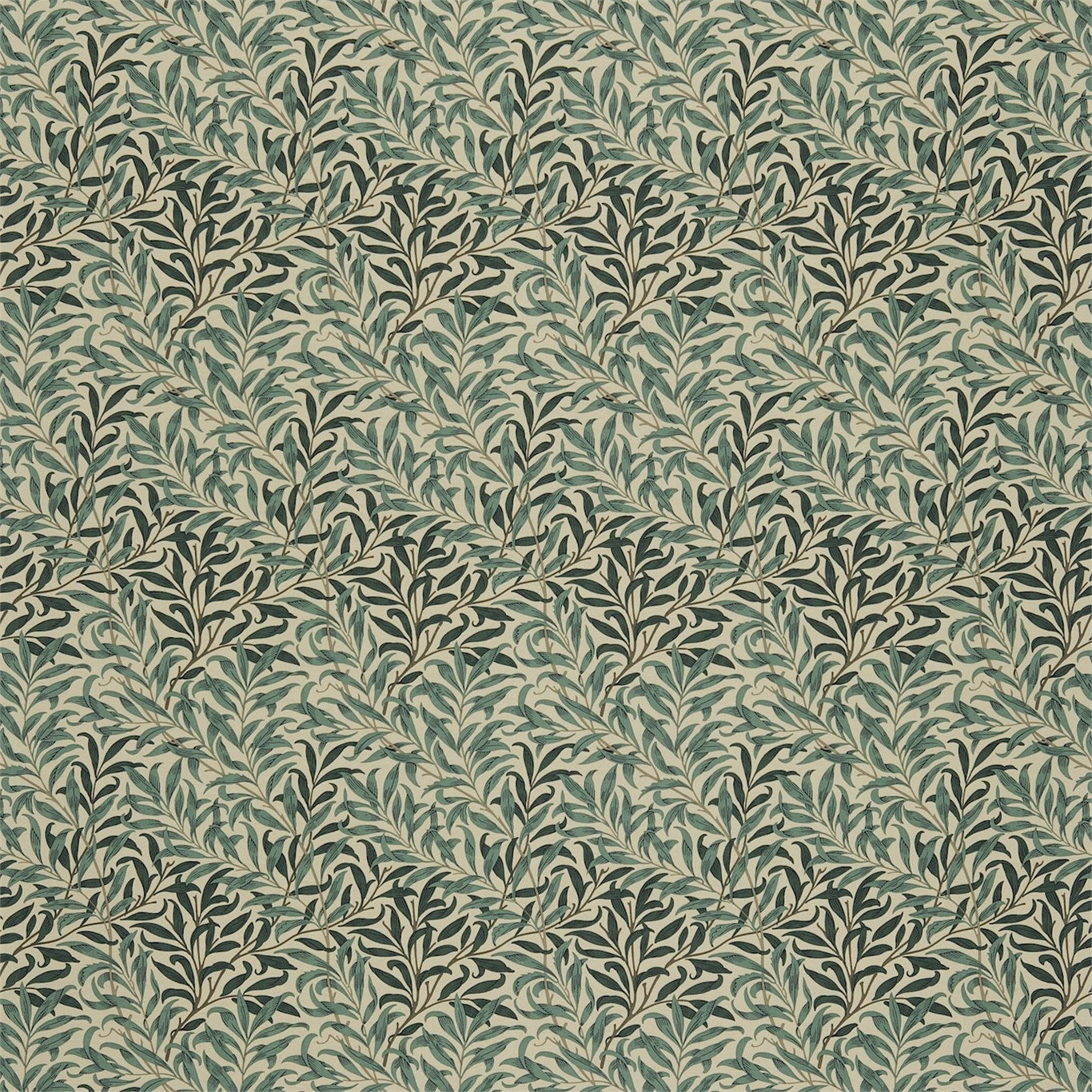 Willow Bough Taupe/Green Fabric By Morris & Co