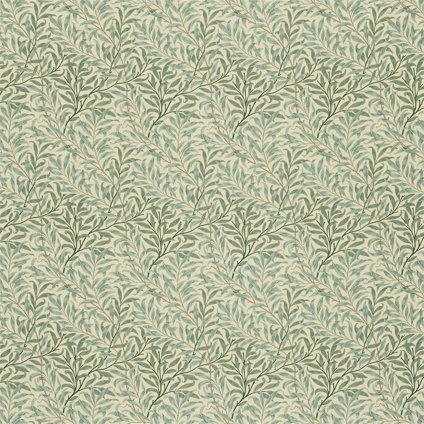Willow Bough Cream/Pale Green Fabric By Morris & Co