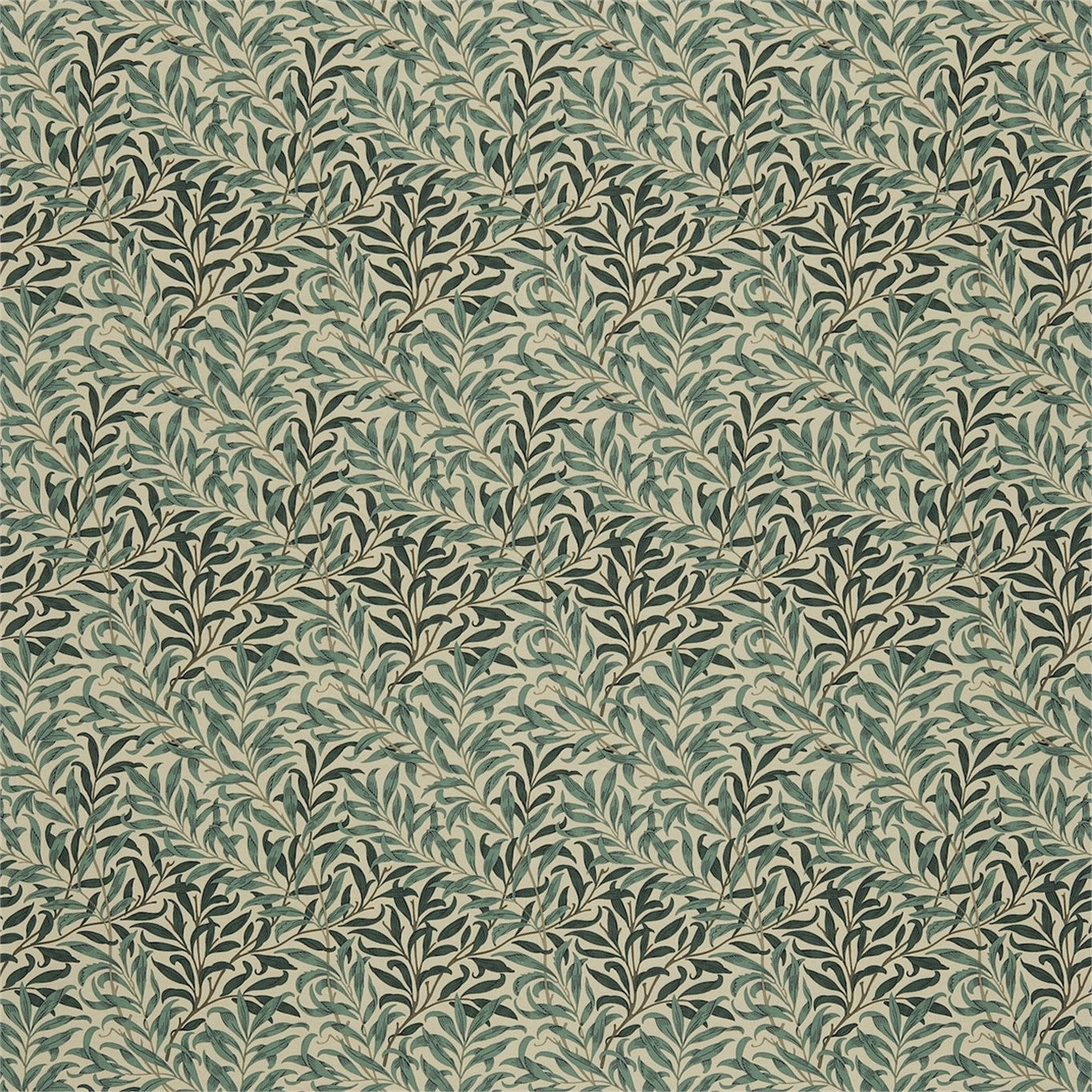 Willow Bough Taupe/Green Fabric By Morris & Co