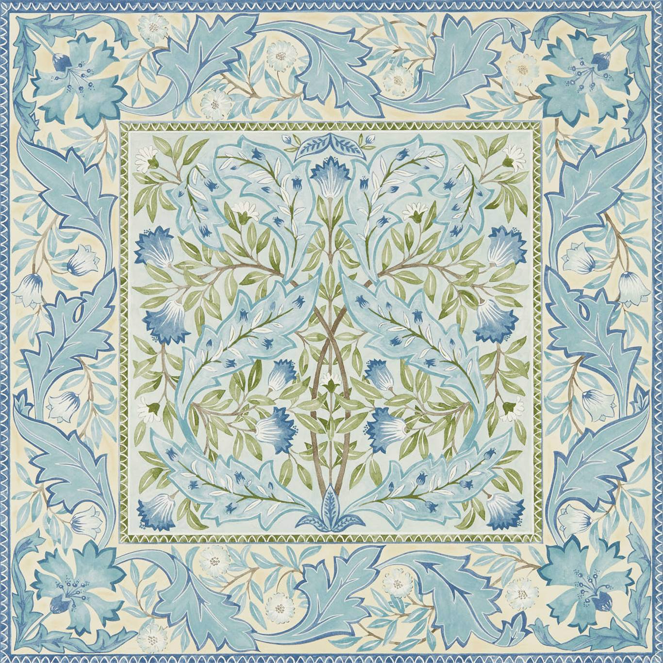 Wilhelmina Indigo Wallpaper DMSW216671 by Morris & Co
