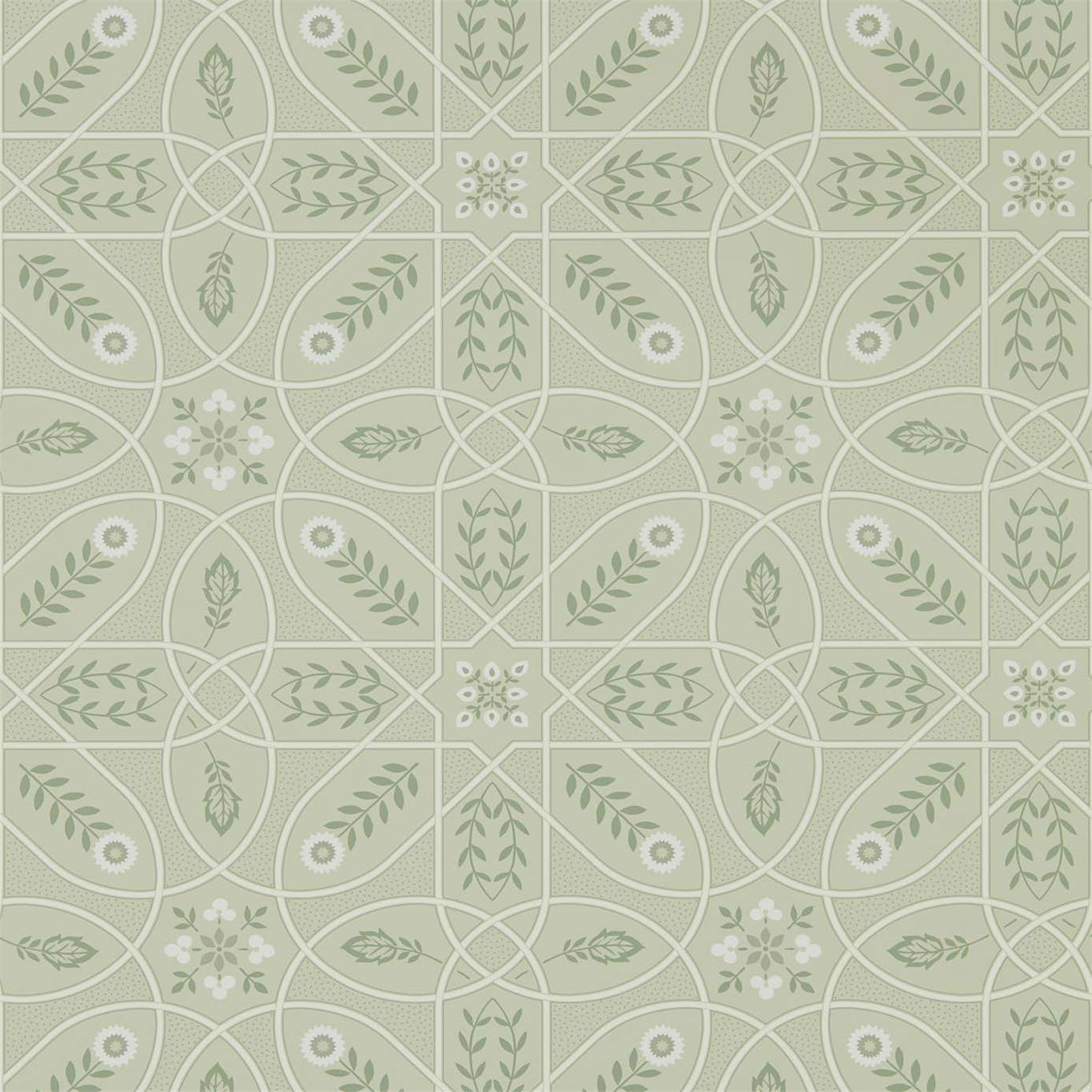 Brophy Trellis Sage Linen Wallpaper DMSW216702 by Morris & Co