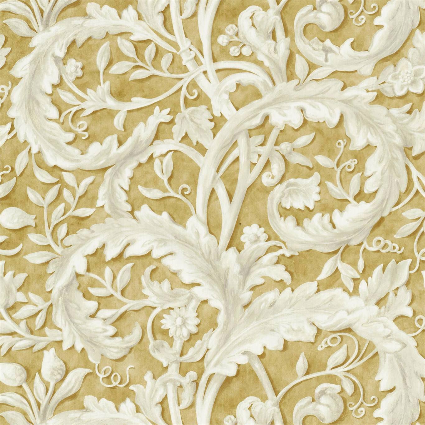 Tilia Lime Gold Fabric By Sanderson