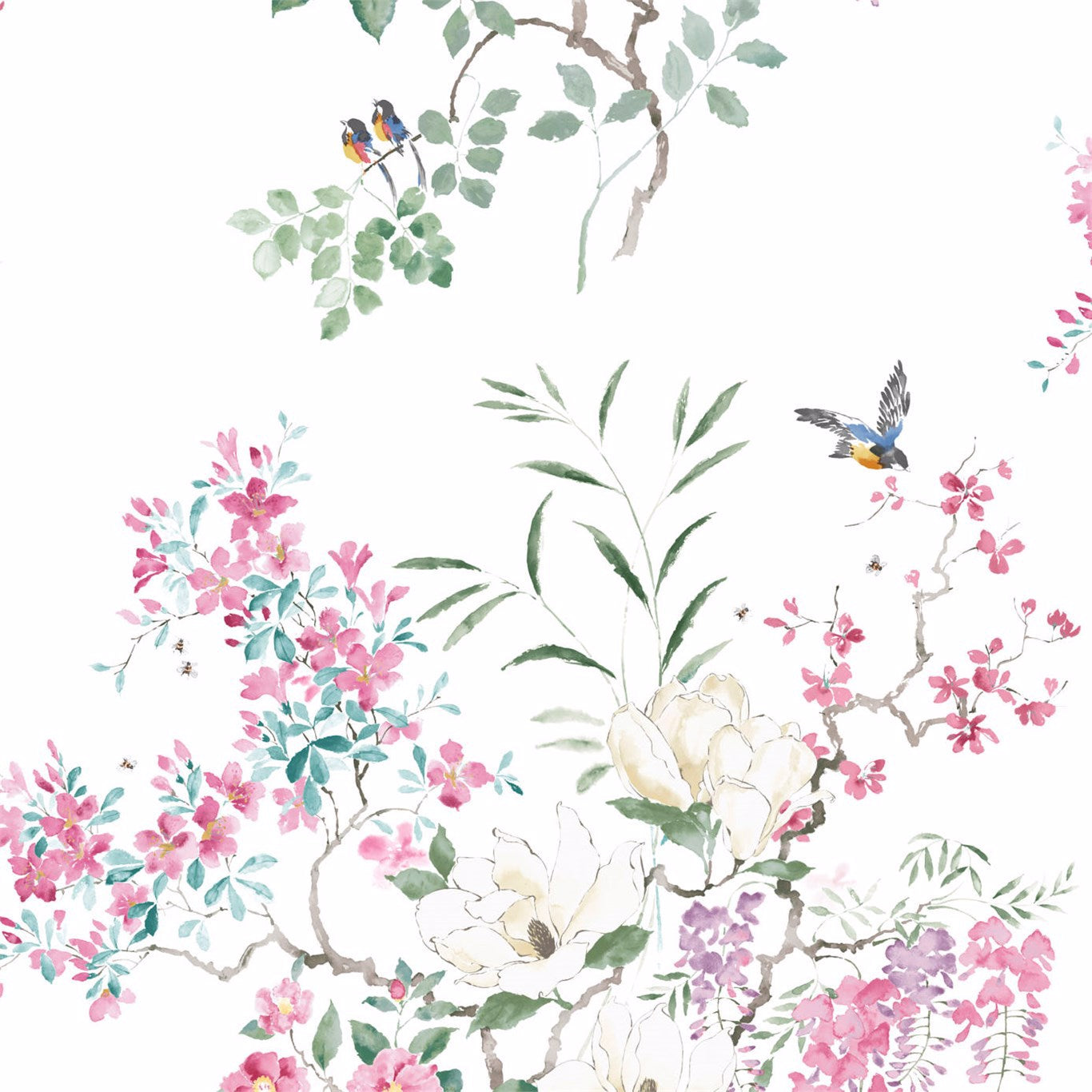 Magnolia & Blossom Panel A Blossom/Leaf Wallpaper DWAP216305 by Sanderson