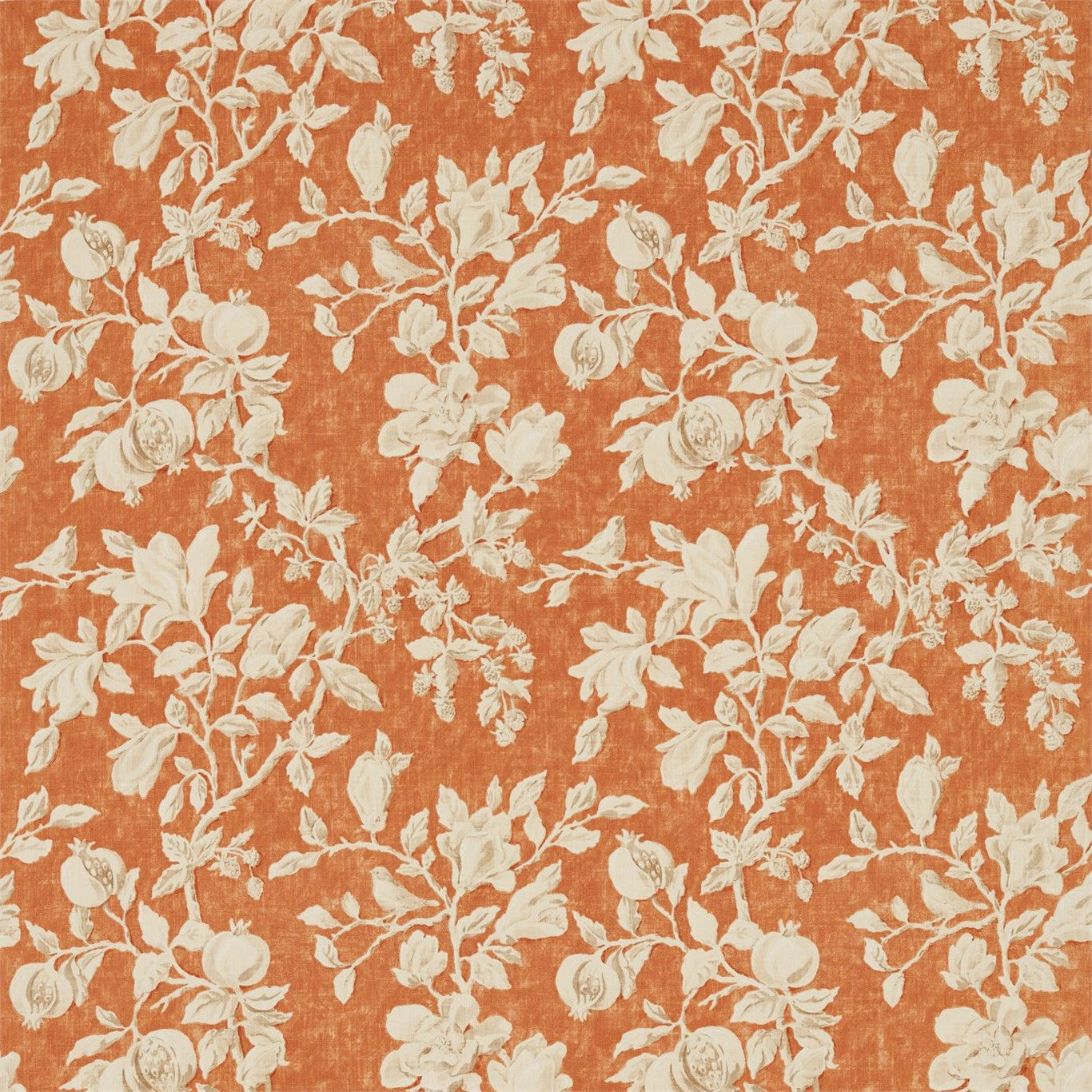 Magnolia and Pomegranate Russet/Wheat Fabric By Sanderson
