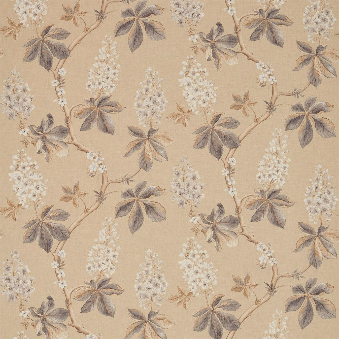 Chestnut Tree Wheat/Pebble Fabric By Sanderson