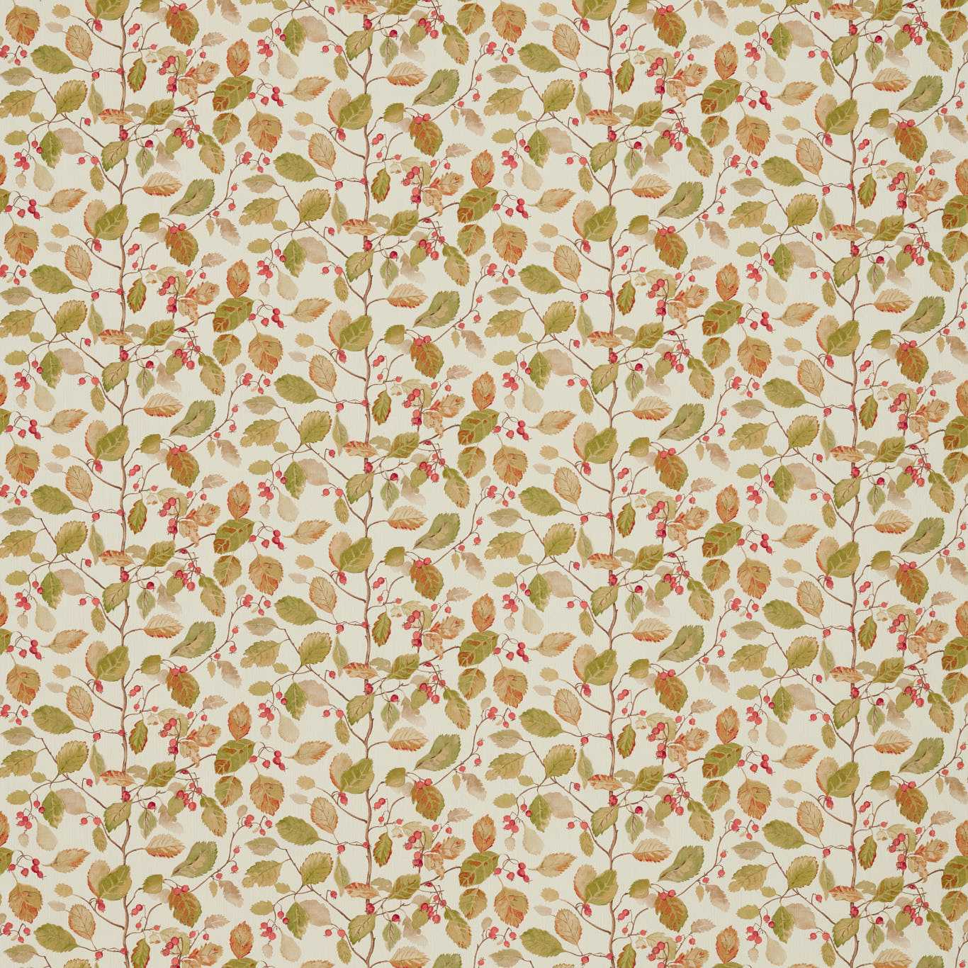 Woodland Berries Rosehip/Moss Fabric By Sanderson