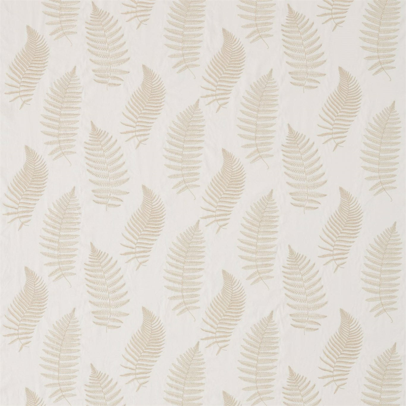 Fern Embroidery Ivory Fabric By Sanderson