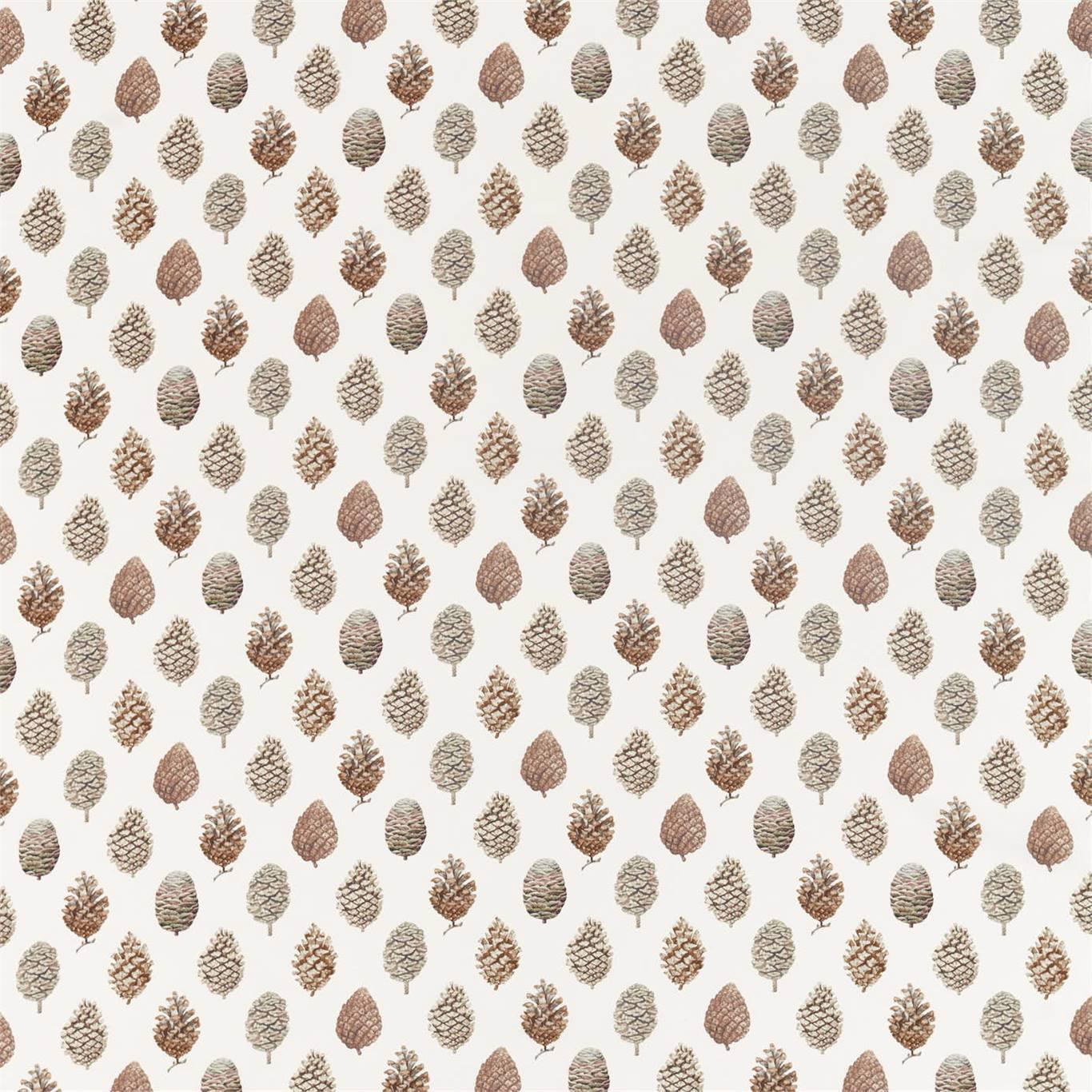 Pine Cones Briarwood/Cream Fabric By Sanderson