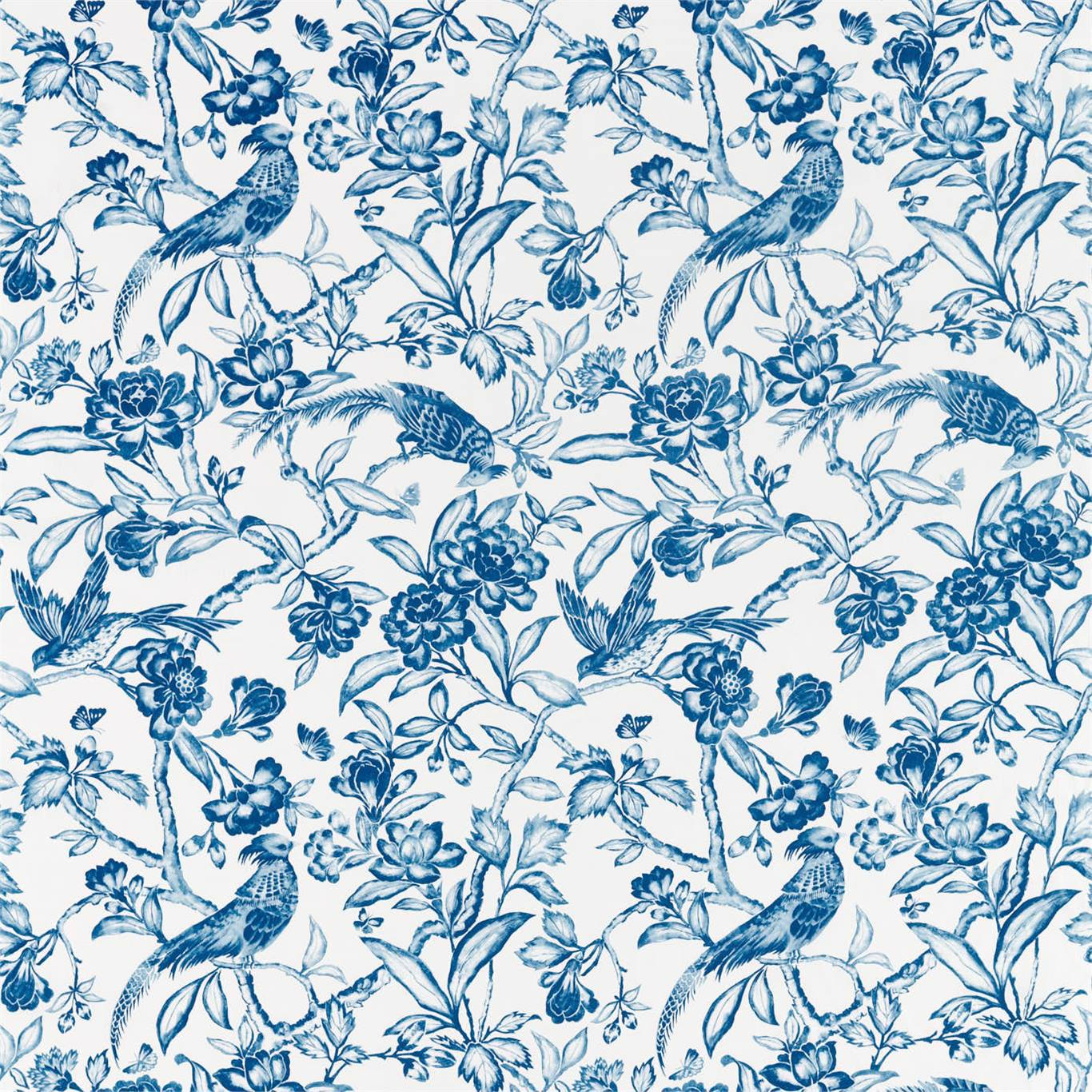 Tattershall Indigo Fabric By Sanderson