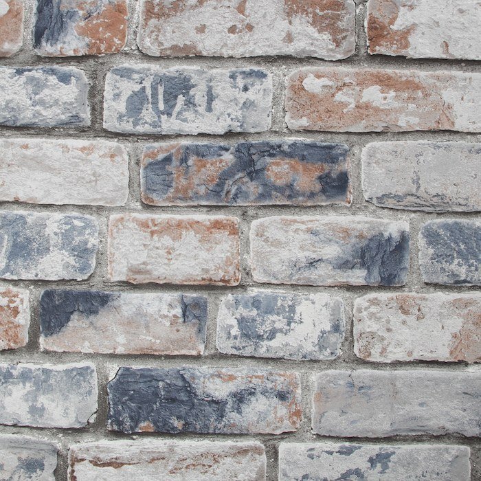 Distressed Brick Navy Red Wallpaper 108596 by Fresco