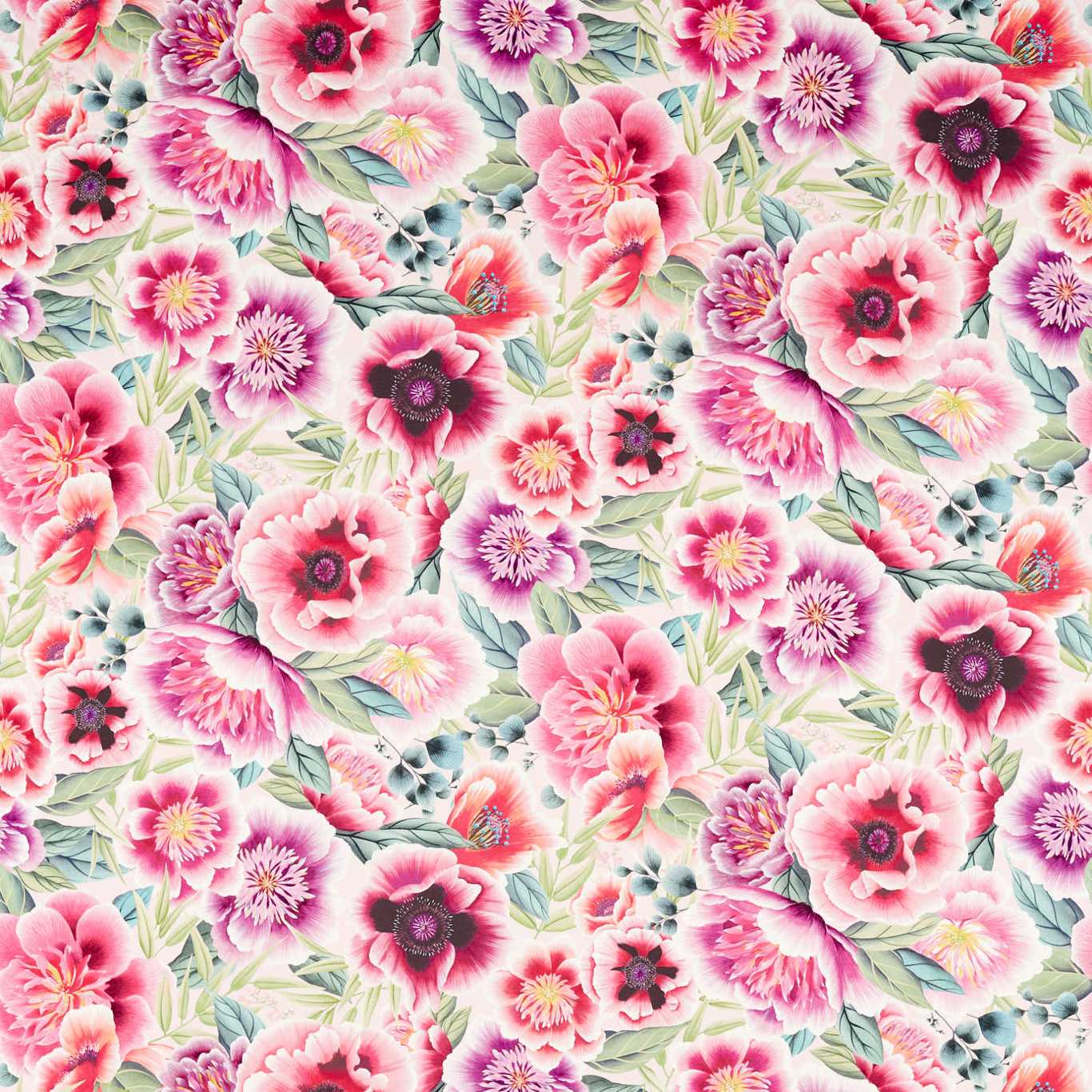Marsha Powder/Peony/Magenta Fabric By Harlequin x Diane Hill