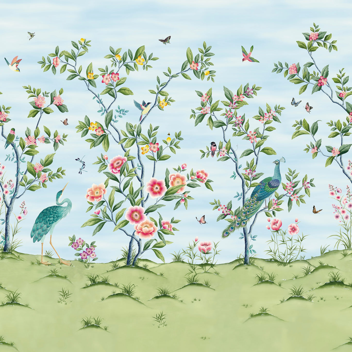 Florence (Mural) Sky/Meadow/Blossom Wallpaper HDHW112889 by Harlequin