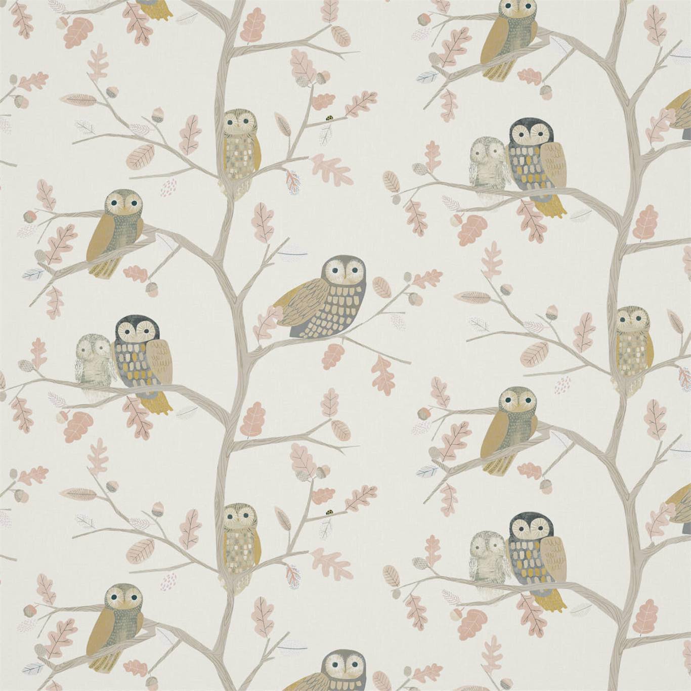 Little Owls Powder Fabric By Harlequin