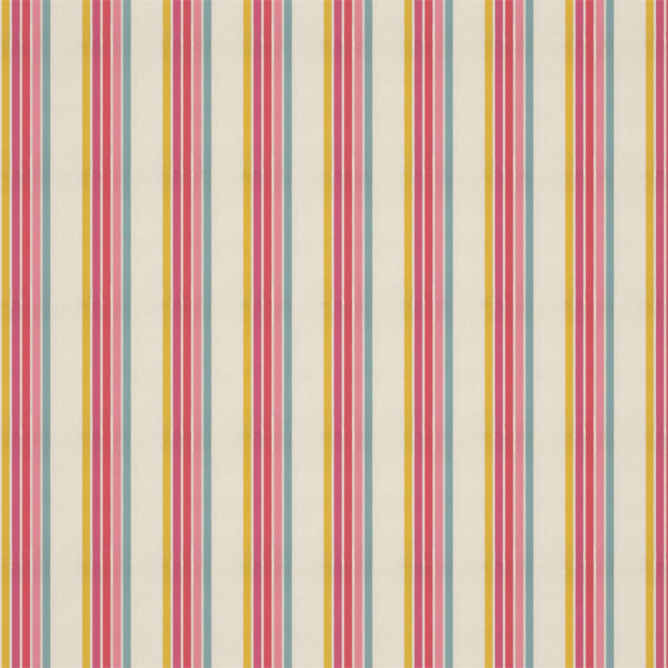 Helter Skelter Stripe Cherry/Blossom/Pineapple/Sky Fabric By Harlequin