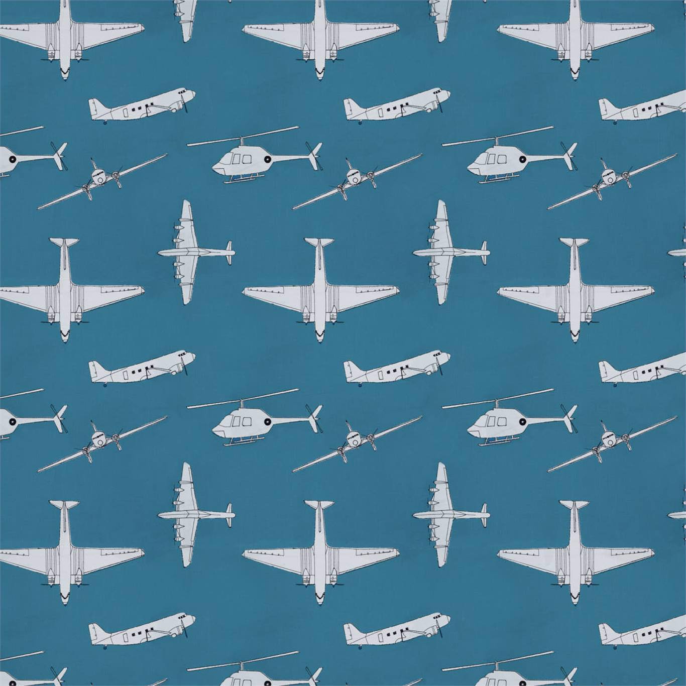 All About Me 130759 Chocks Away Royal Blue Fabric By Harlequin