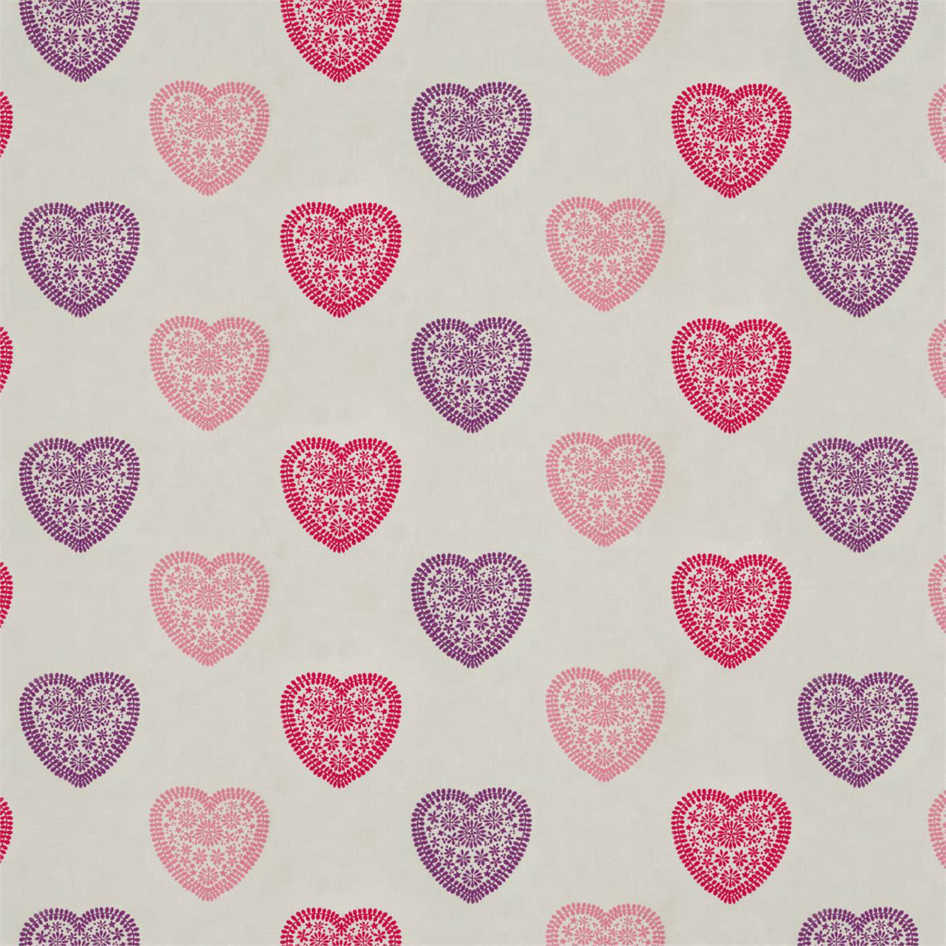 All About Me 130755 Sweet Heart Pink/ Purple Fabric By Harlequin