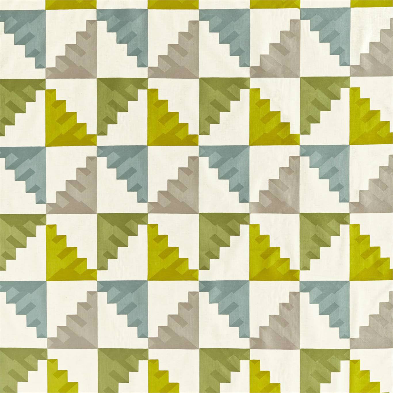 Mehari Lime/ Harbour/ Stone Fabric By Harlequin