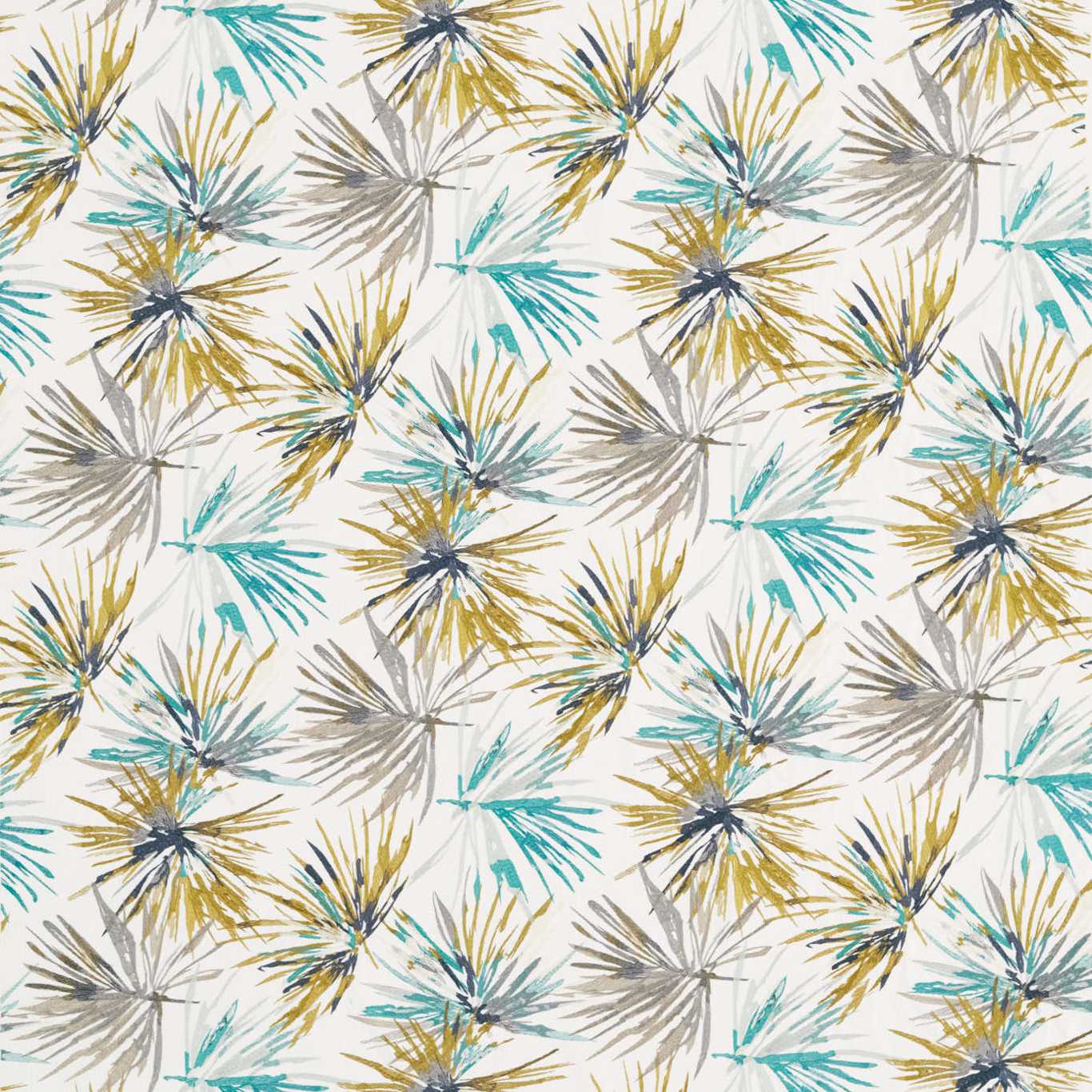 Aucuba Teal/Zest Fabric By Harlequin
