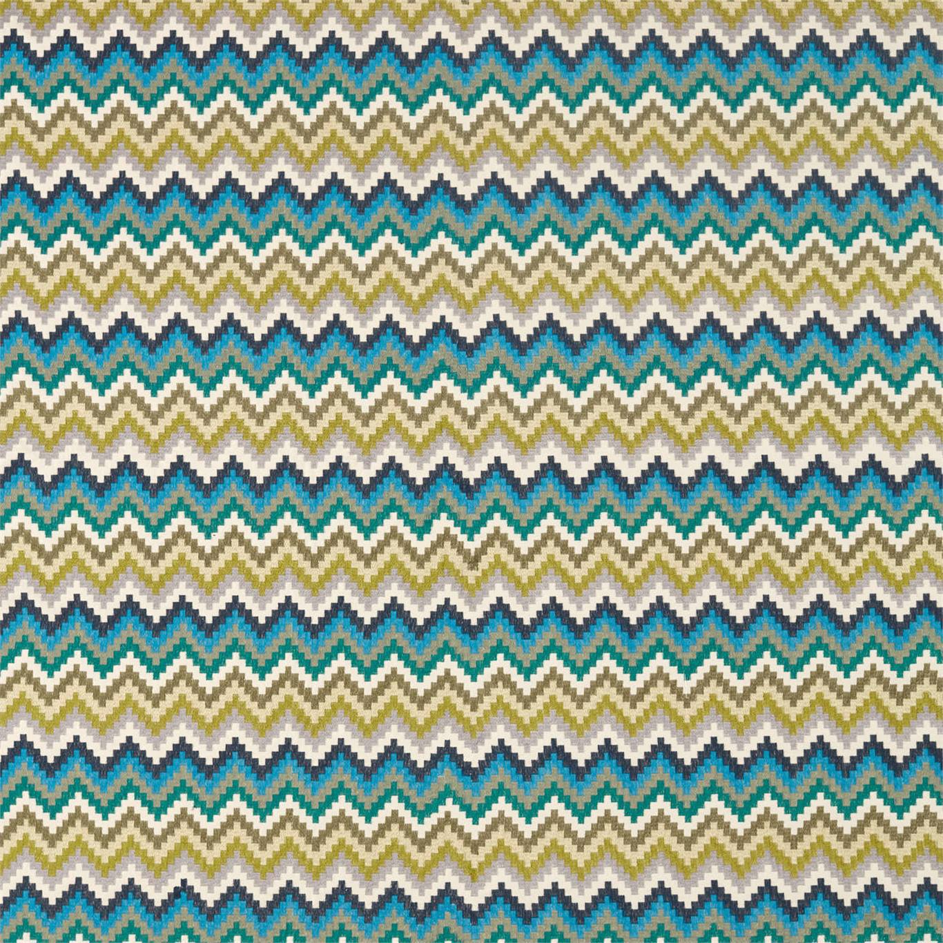 Minouri Emerald/Ochre/Slate Fabric By Harlequin