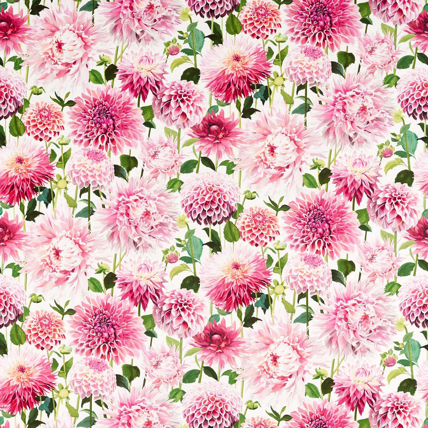 Dahlia Blossom/Emerald/New Beginnings Fabric By Harlequin
