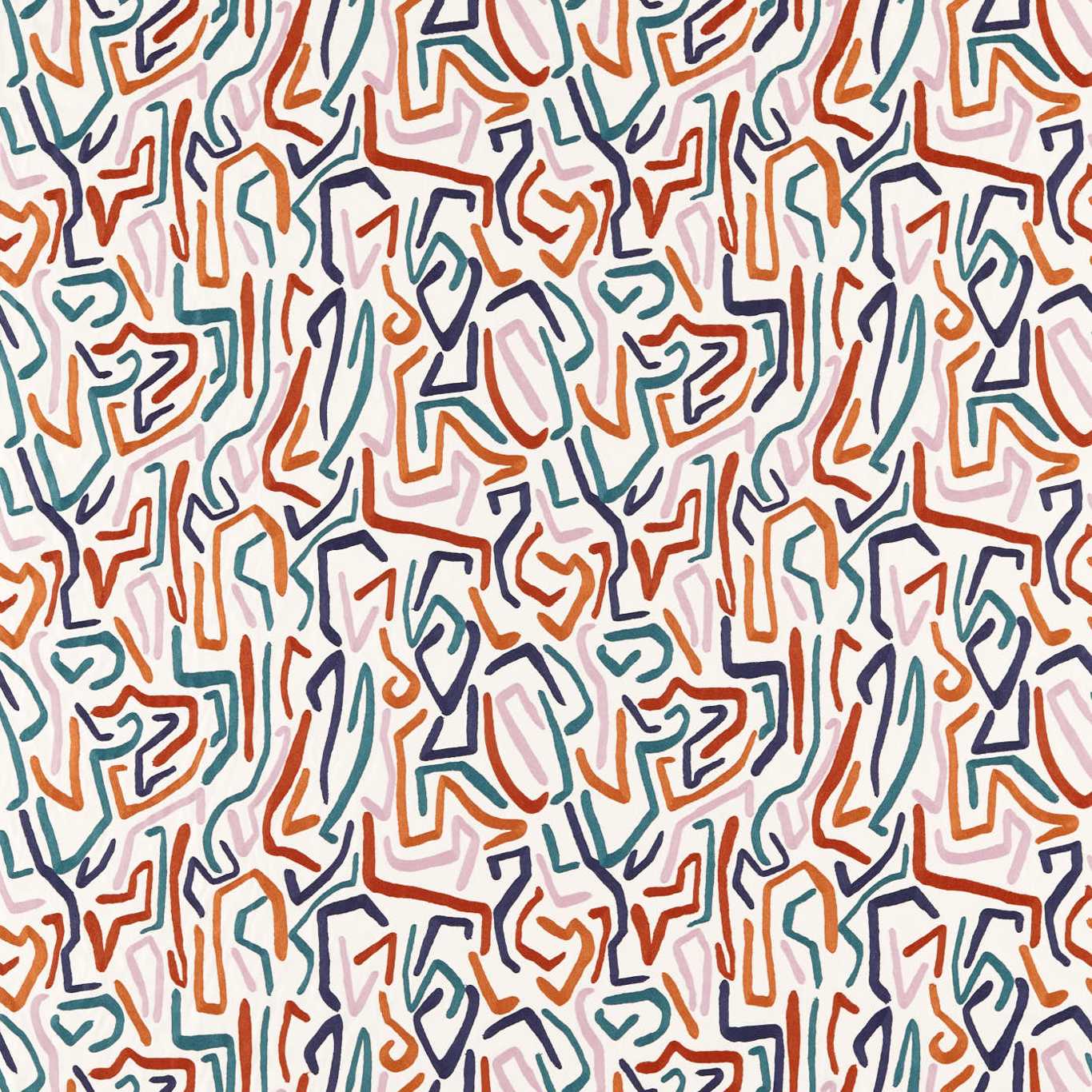 Synchronic Brazilian Rosewood/Onsen/Fire Fabric By Harlequin