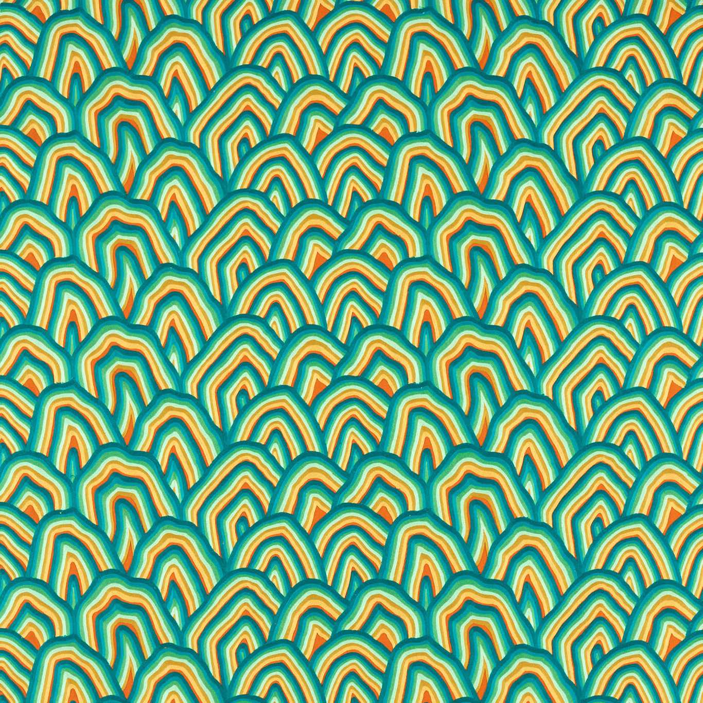 Kumo Wilderness/Amber Light/Paprika Fabric By Harlequin