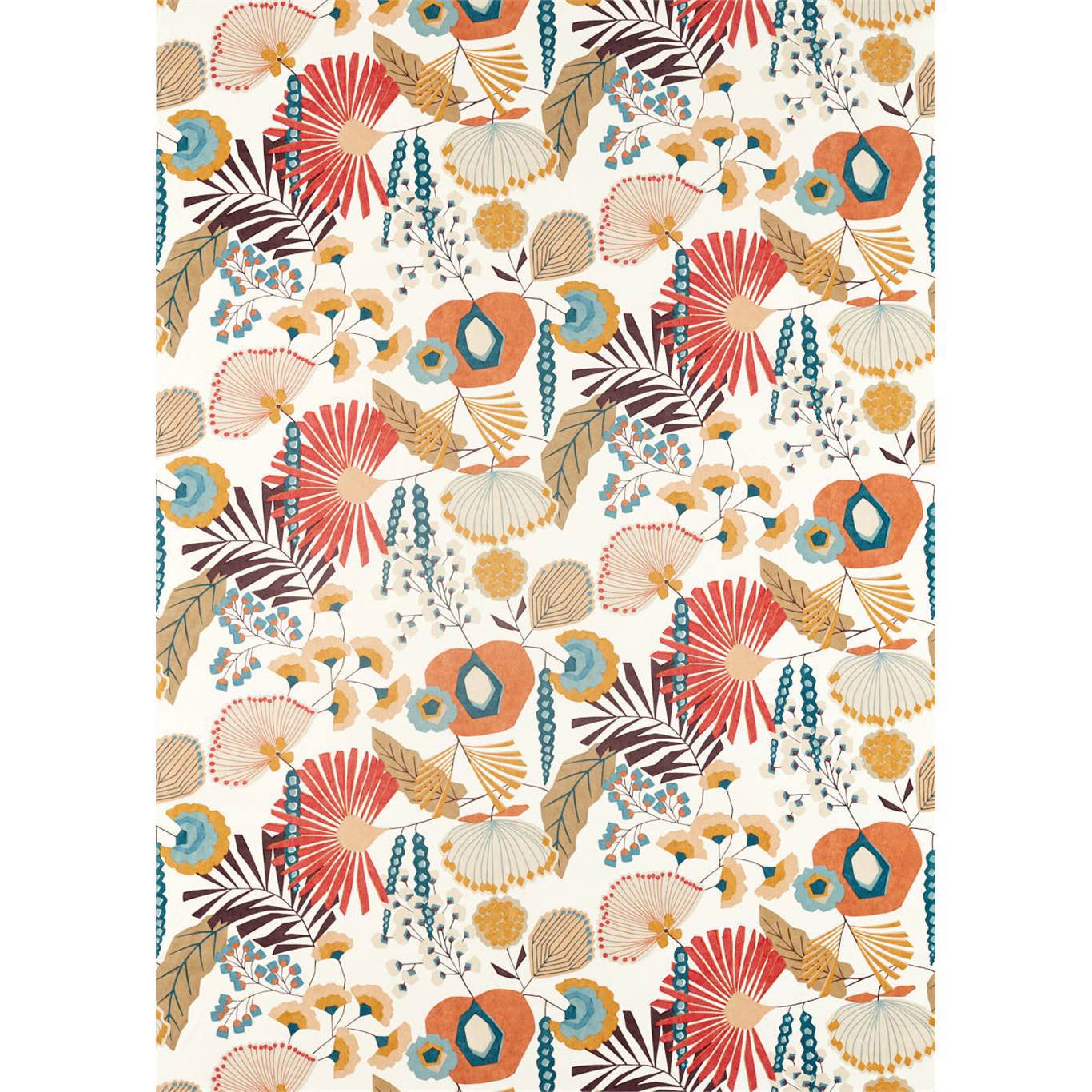 Zavala Russet/Navy/Lagoon Fabric By Harlequin