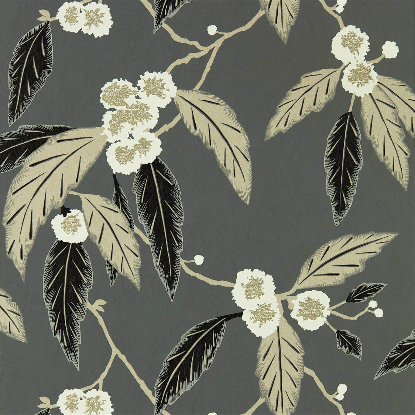 Coppice Ebony/Putty/Snow Wallpaper HSAW112136 by Harlequin