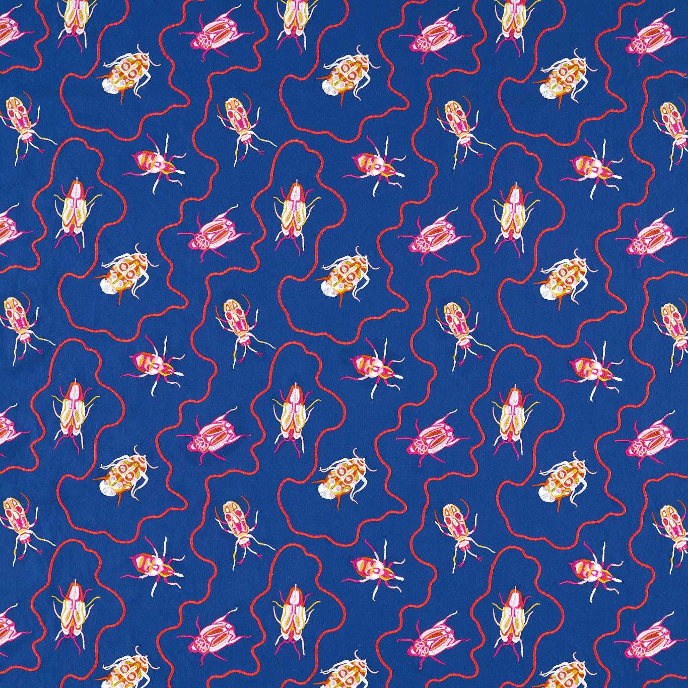 Jewel Beetles Lapis Fabric By Harlequin