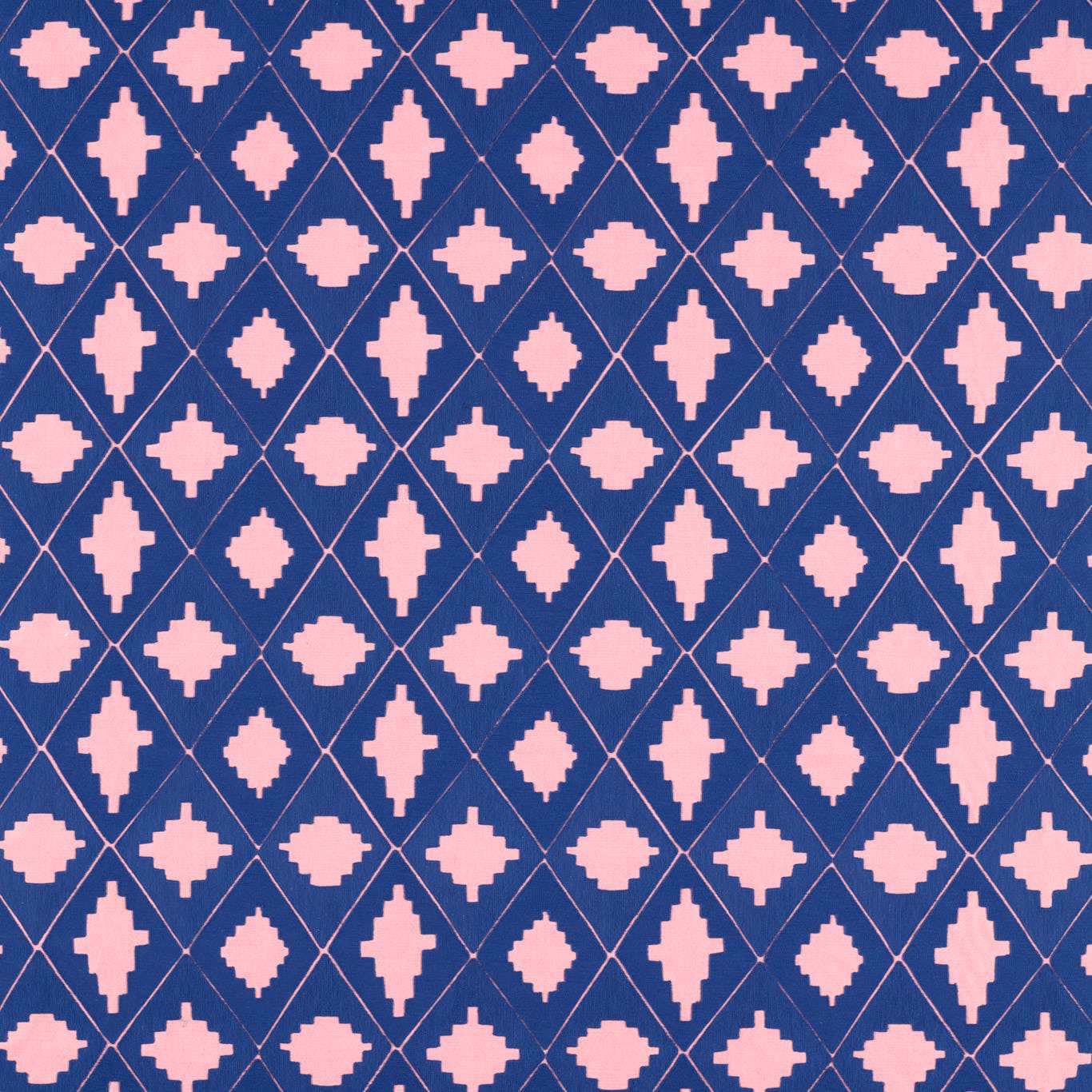 Garden Terrace Lapis/Rose Fabric By Harlequin