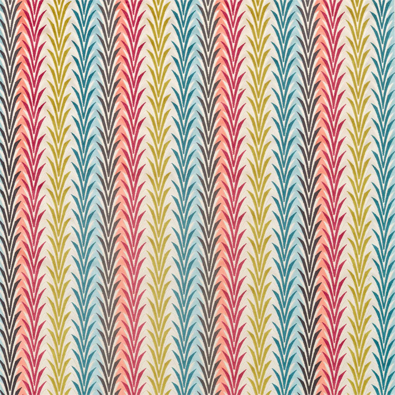 Velika Azalea/Lagoon/Olive Fabric By Harlequin