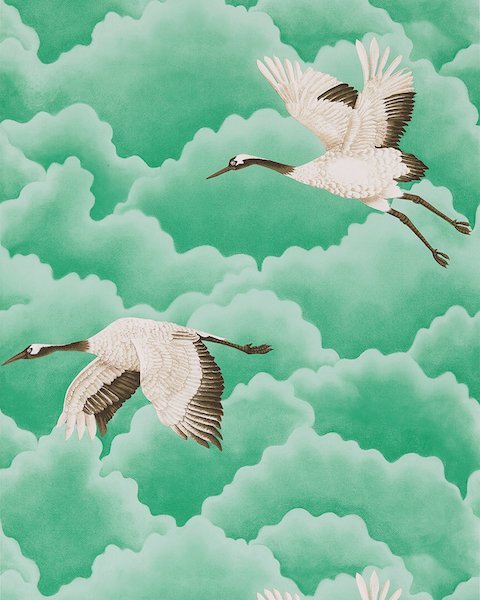 Harlequin Cranes In Flight Wallpaper HGAT111233 by Harlequin
