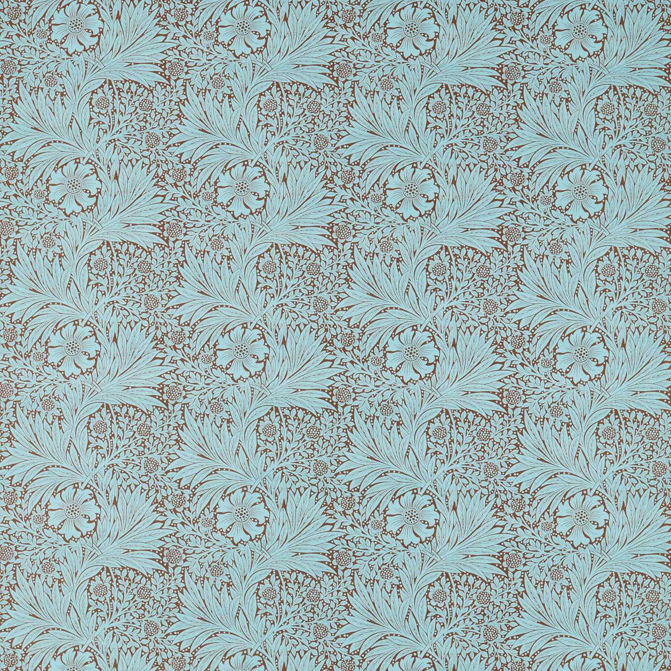 Marigold Sky/Chocolate Fabric By Morris & Co