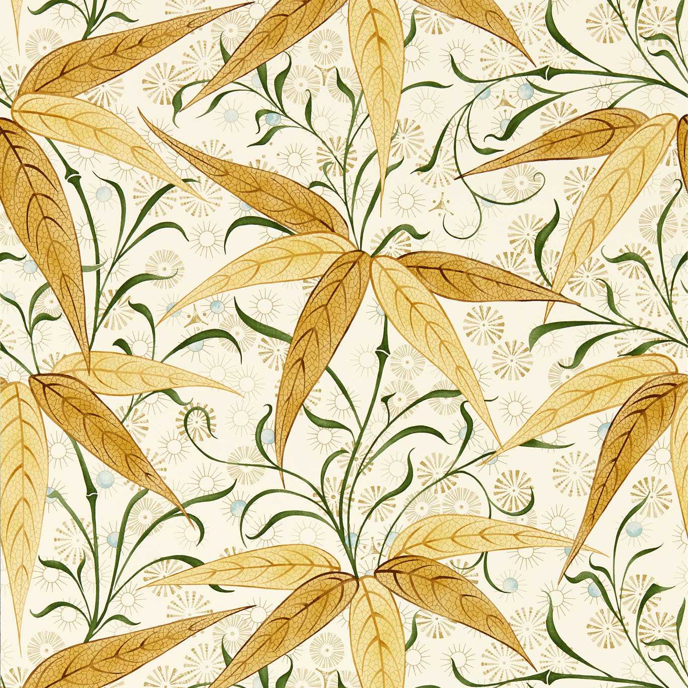 Bamboo Sunflower Wallpaper MFRW217358 by Morris & Co