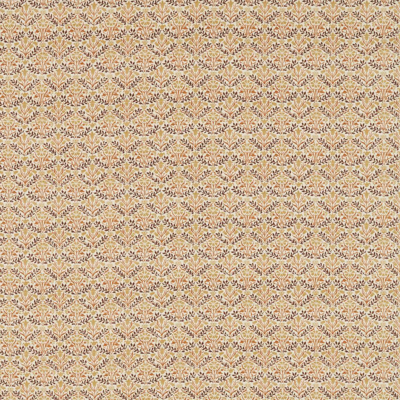Bellflowers Chocolate/Tan Fabric By Morris & Co