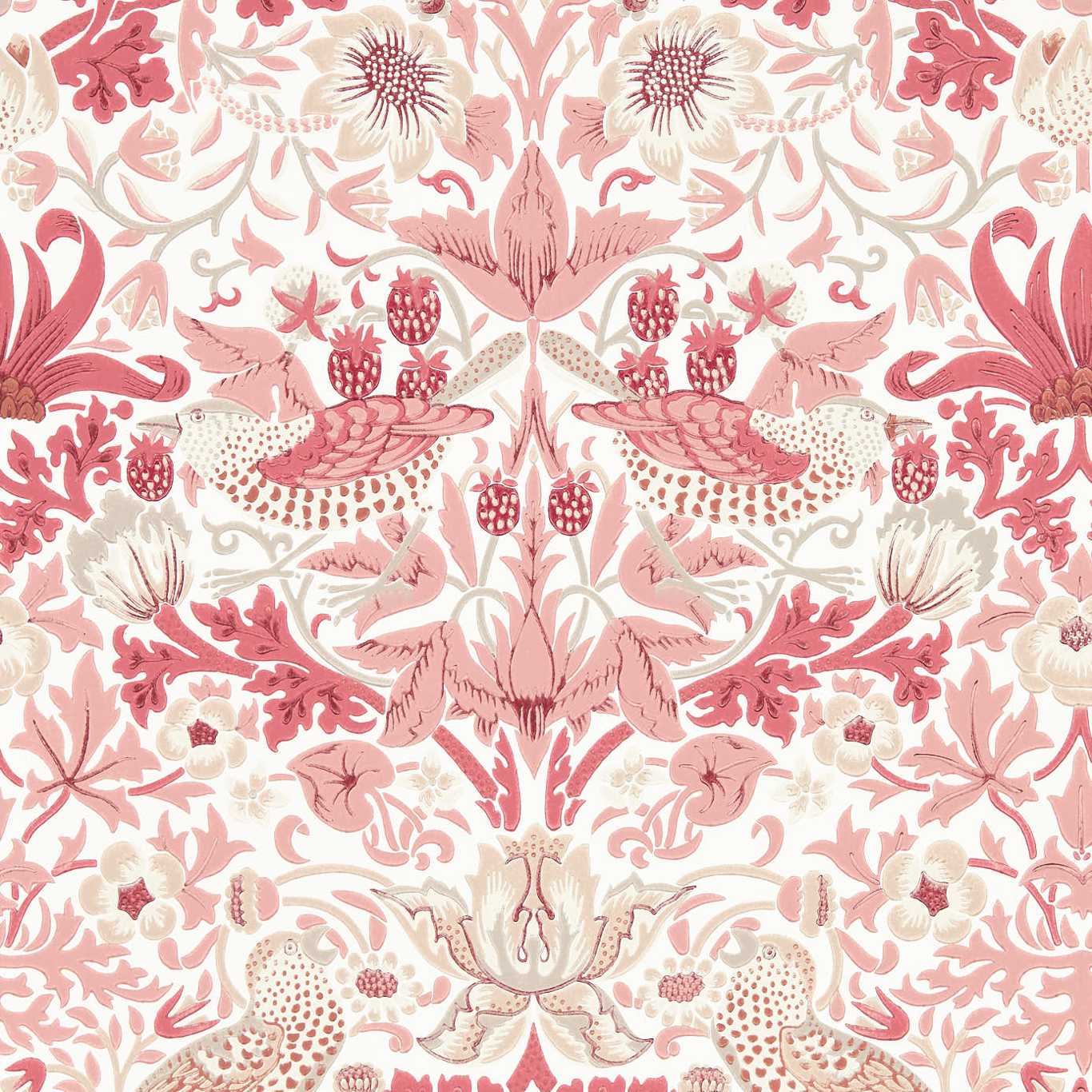Simply Strawberry Thief Madder Wallpaper MSIM217059 by Morris & Co