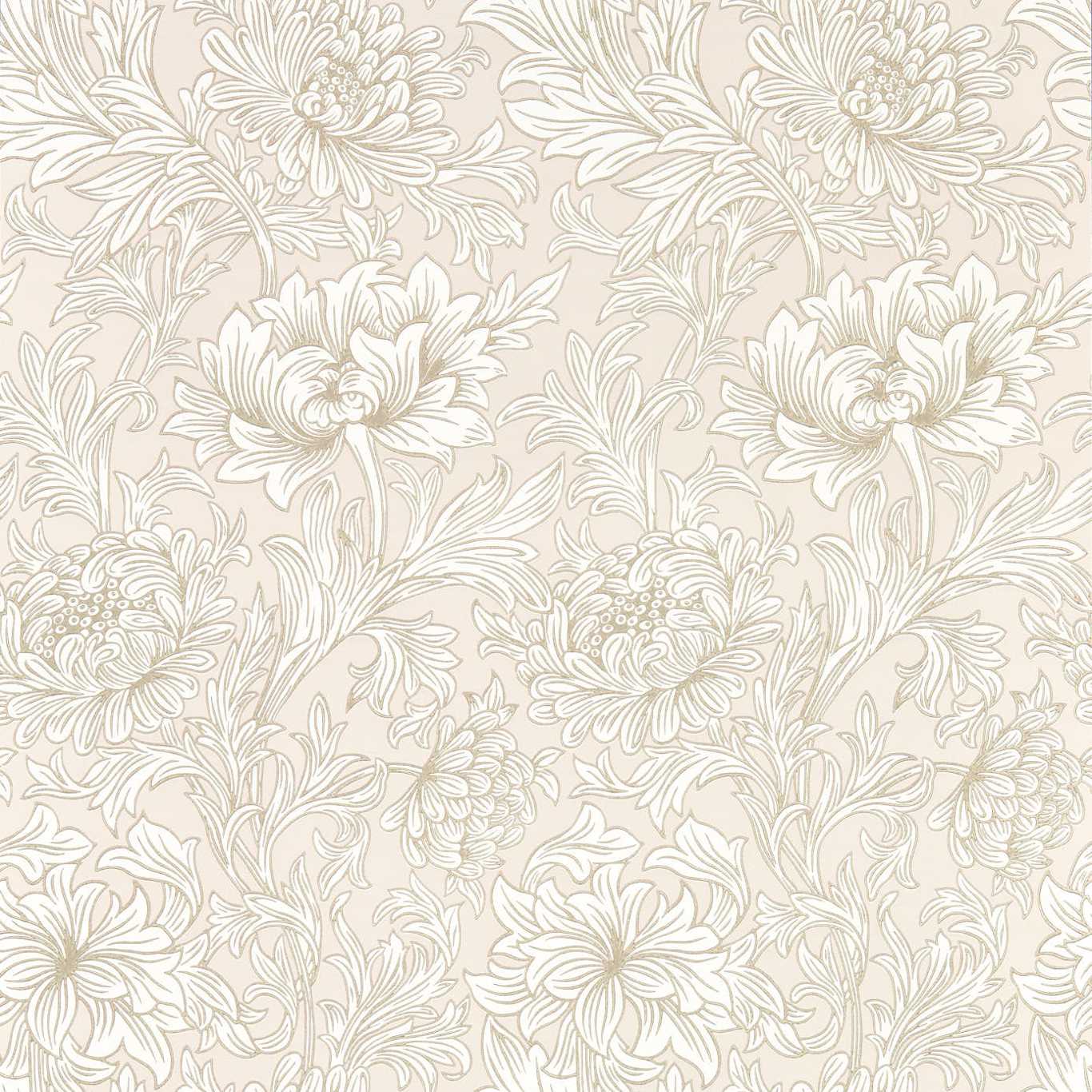 Chrysanthemum Toile Cochineal Pink Wallpaper MSIM217070 by Morris & Co