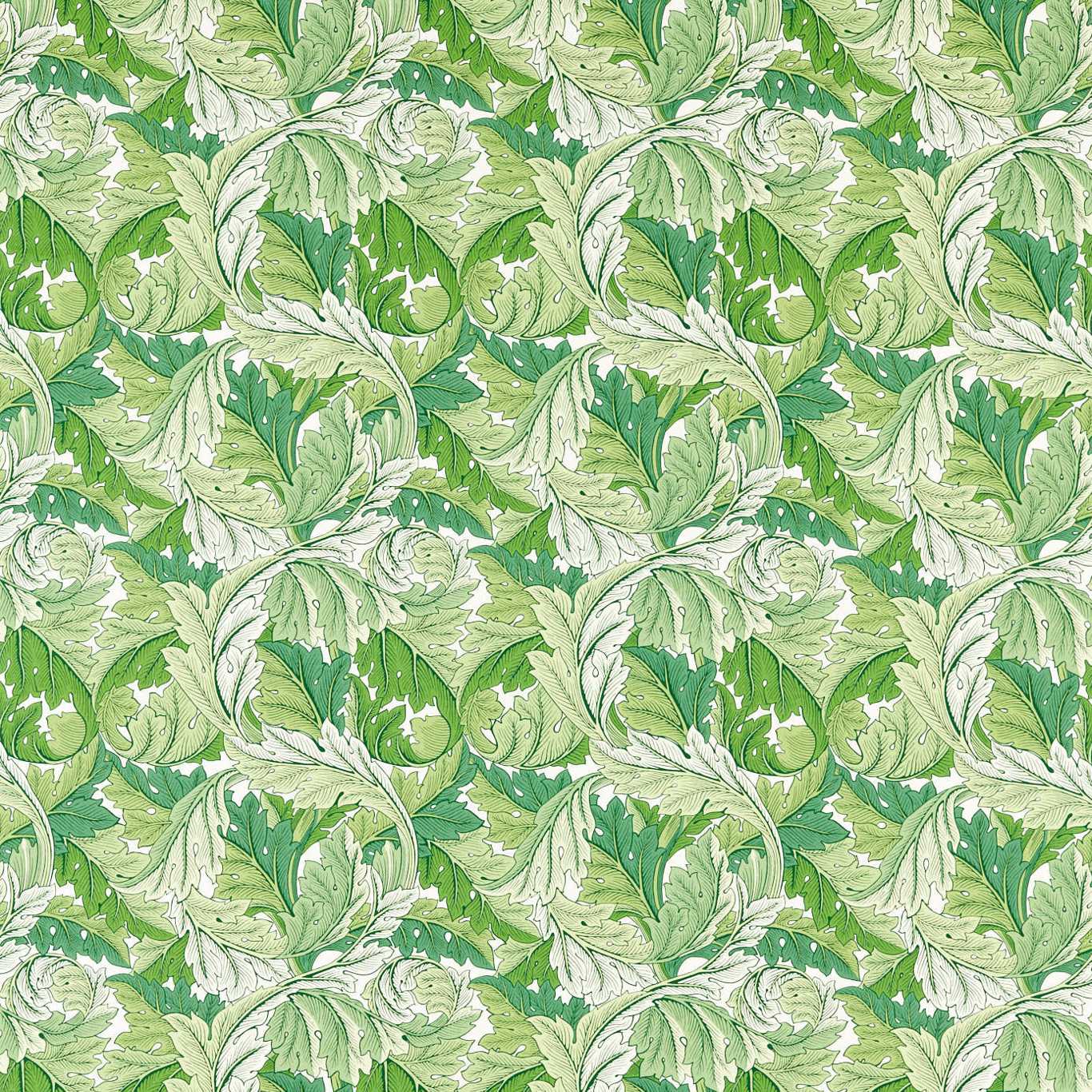 Acanthus Leaf Green Fabric By Morris & Co