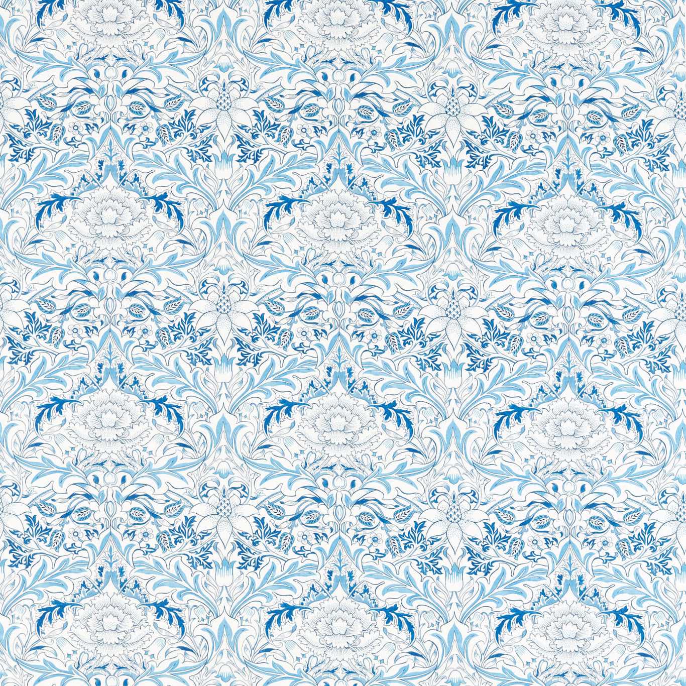 Simply Severn Woad Fabric By Morris & Co