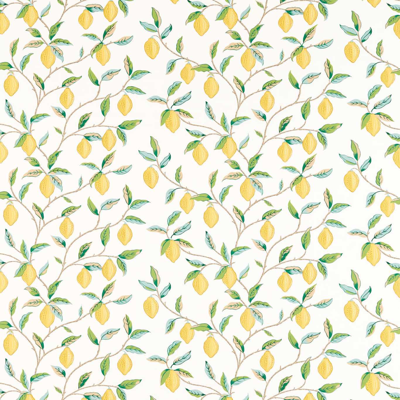 Lemon Tree Lemon/ Bayleaf Fabric By Morris & Co