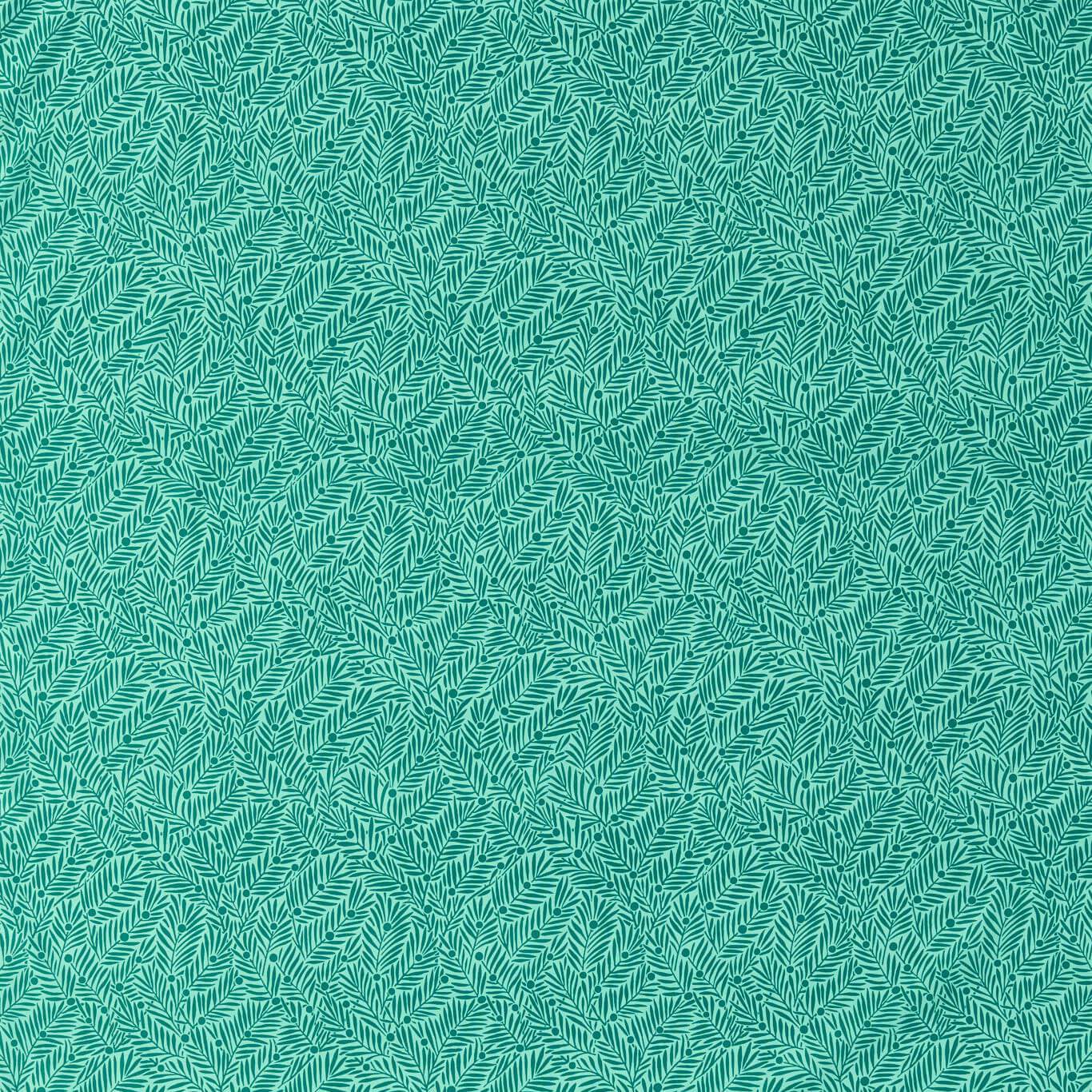 Yew and Aril Teal Fabric By Morris & Co